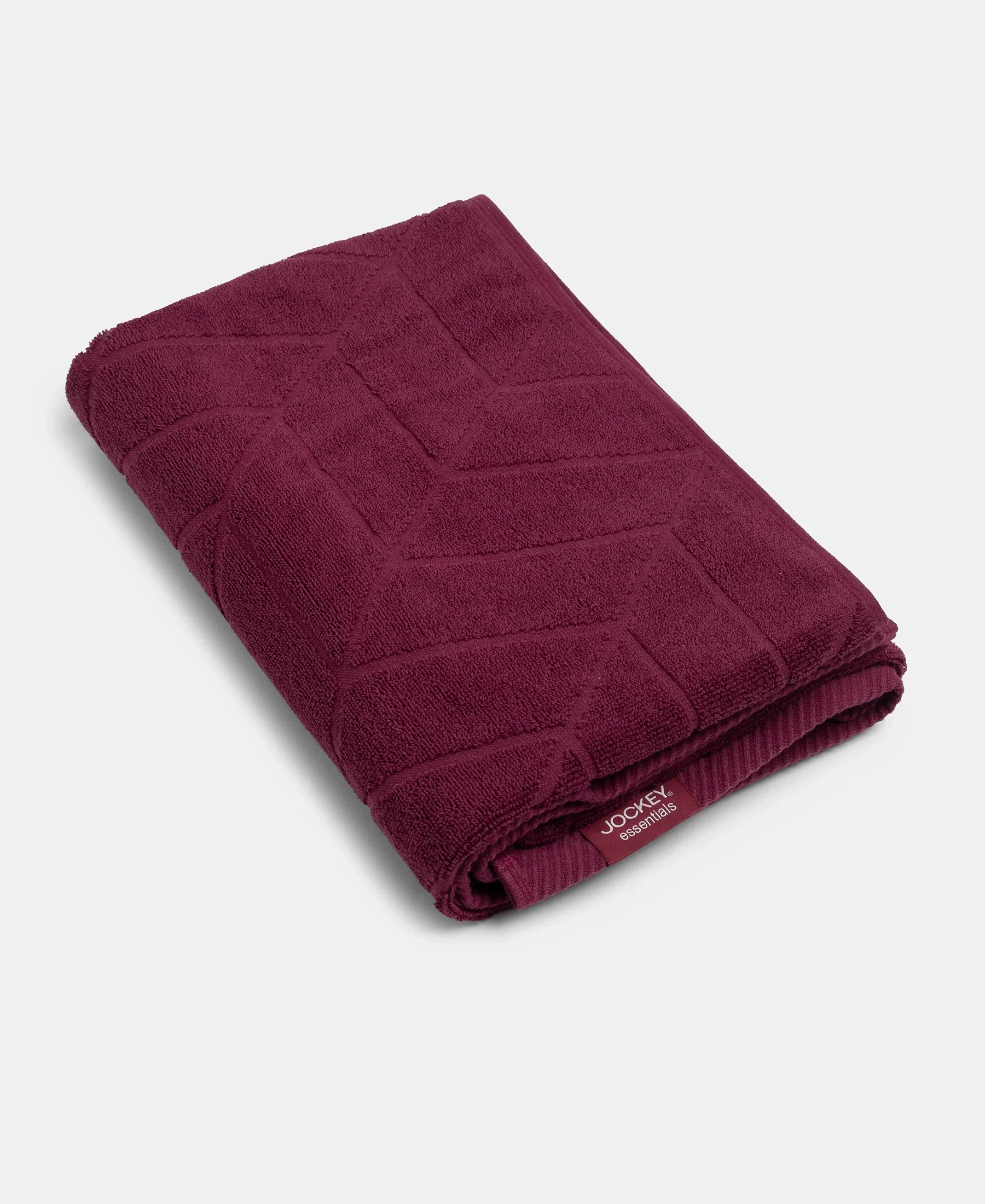 Cotton Terry Ultrasoft and Durable Patterned Bath Towel - Burgundy