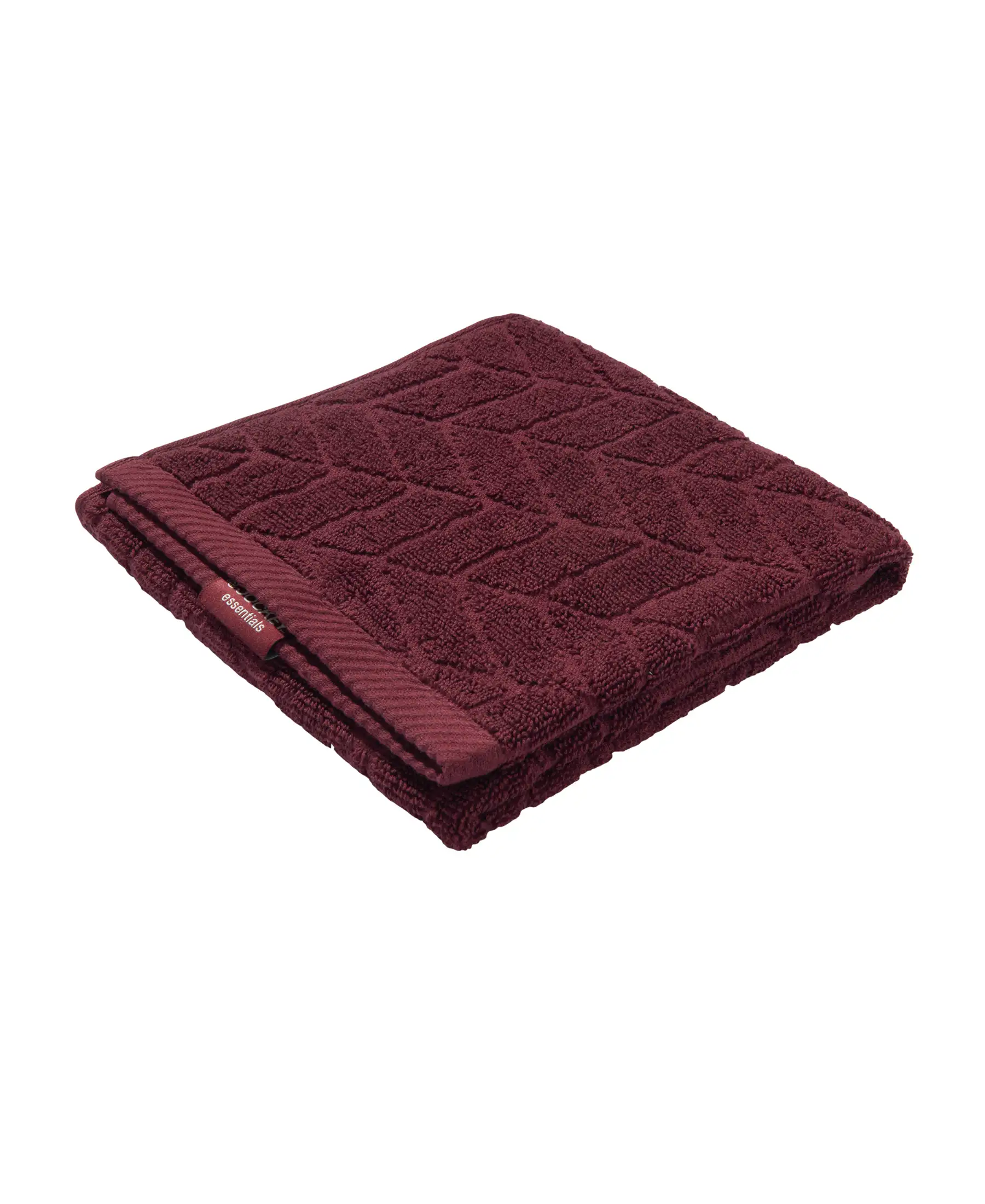 Cotton Terry Ultrasoft and Durable Patterned Hand Towel - Burgundy (Pack of 2) - Image 2
