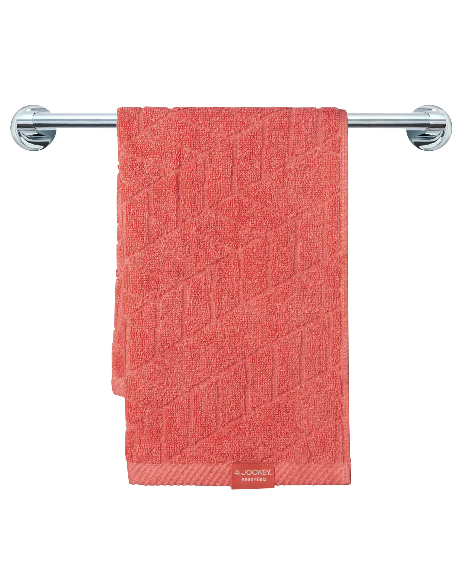 Cotton Terry Ultrasoft and Durable Patterned Hand Towel - Coral (Pack of 2) - Image 4