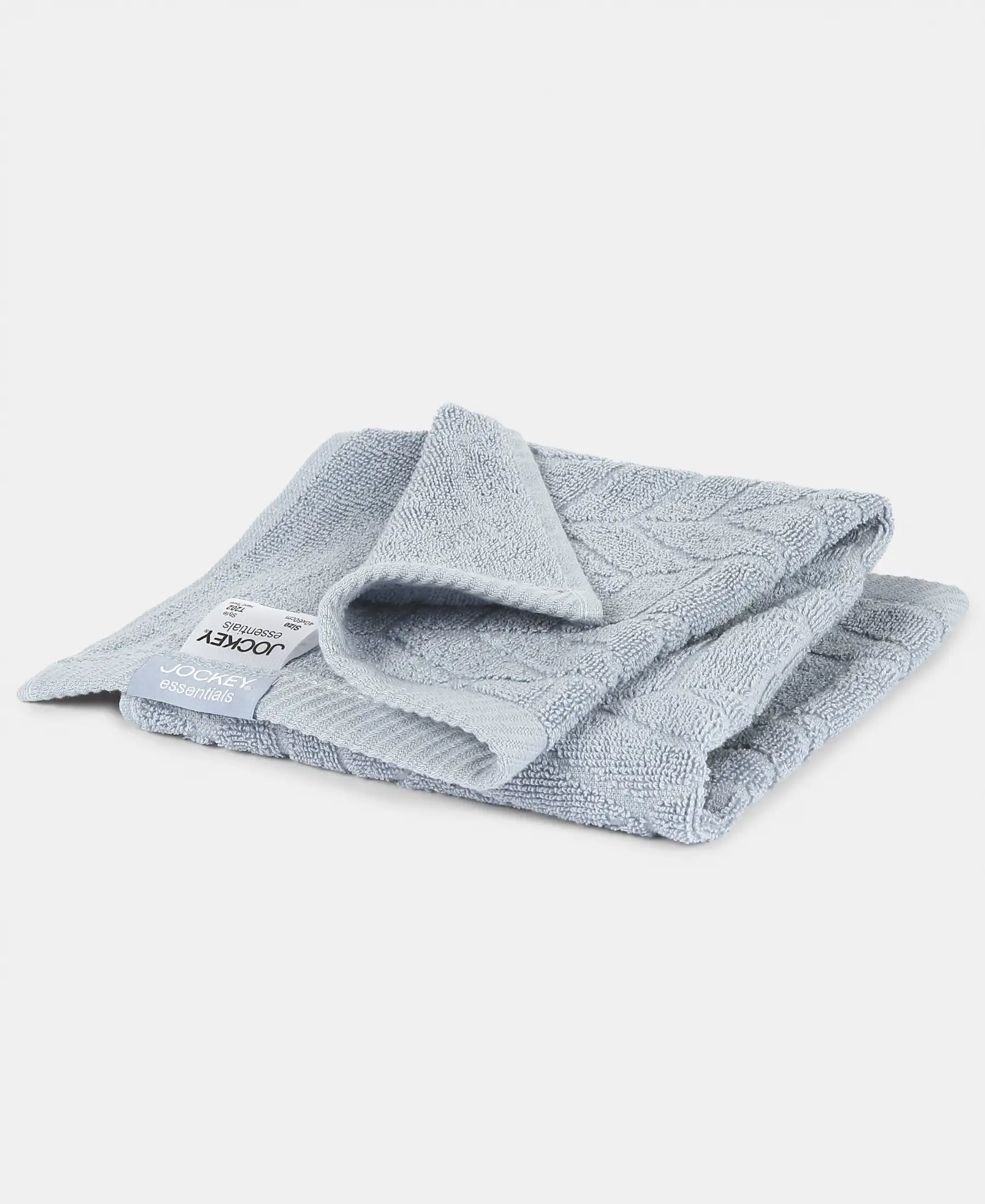 Cotton Terry Ultrasoft and Durable Patterned Hand Towel - Dusty Blue (Pack of 2) - Image 4