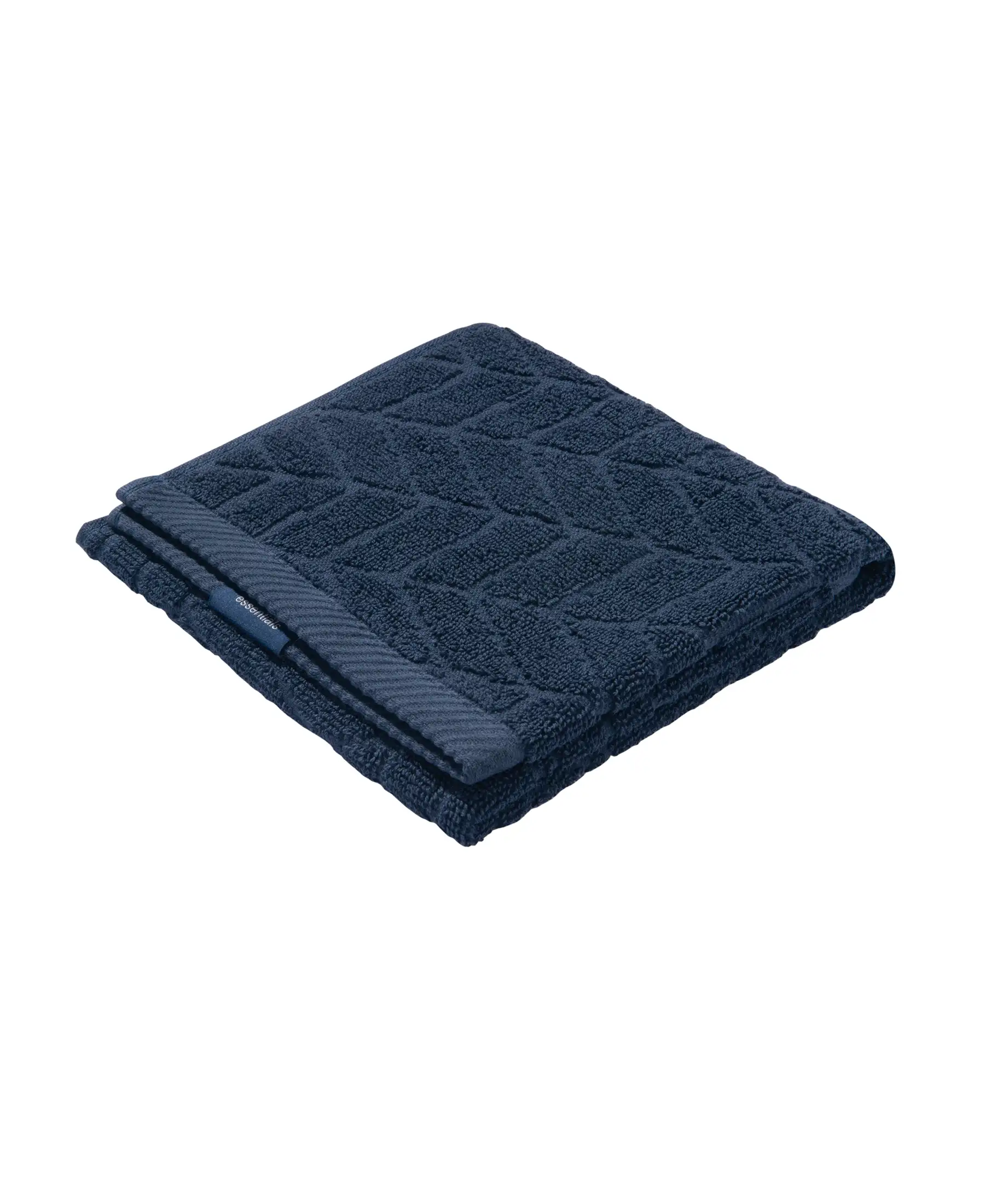 Cotton Terry Ultrasoft and Durable Patterned Hand Towel - Navy (Pack of 2) - Image 2