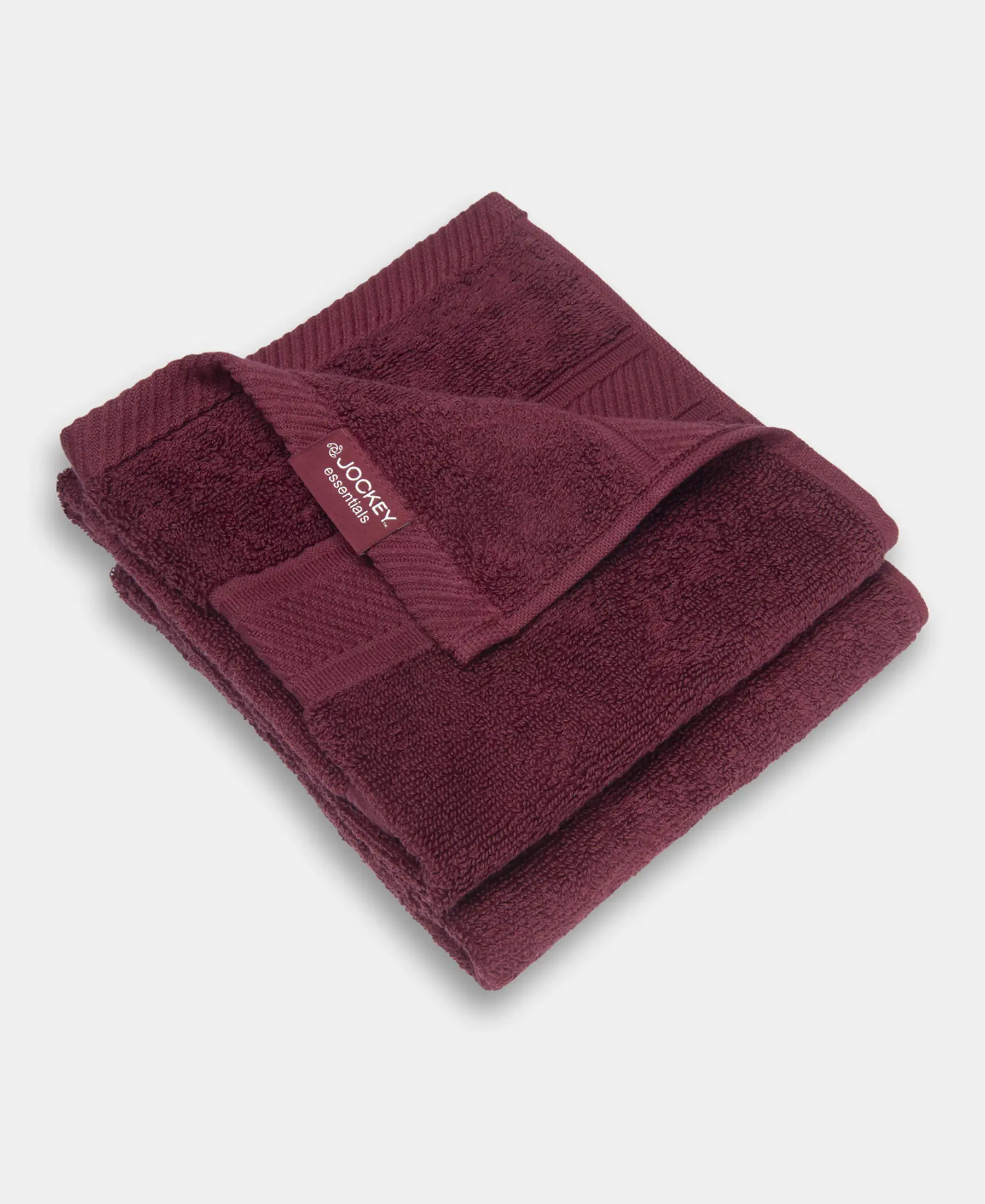 Cotton Terry Ultrasoft and Durable Solid Hand Towel - Burgundy (Pack of 2) - Image 2