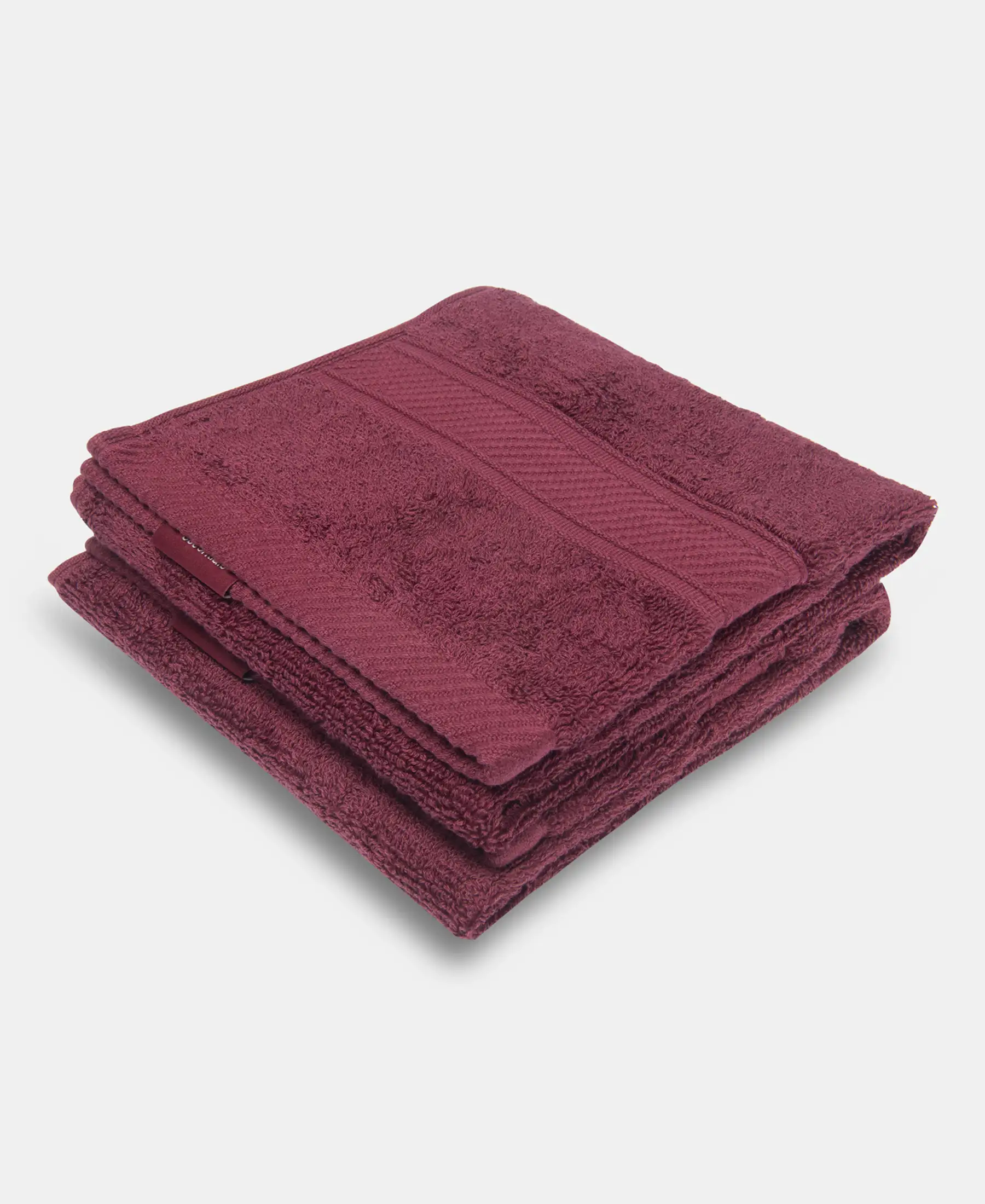 Cotton Terry Ultrasoft and Durable Solid Hand Towel - Burgundy (Pack of 2) - Image 5