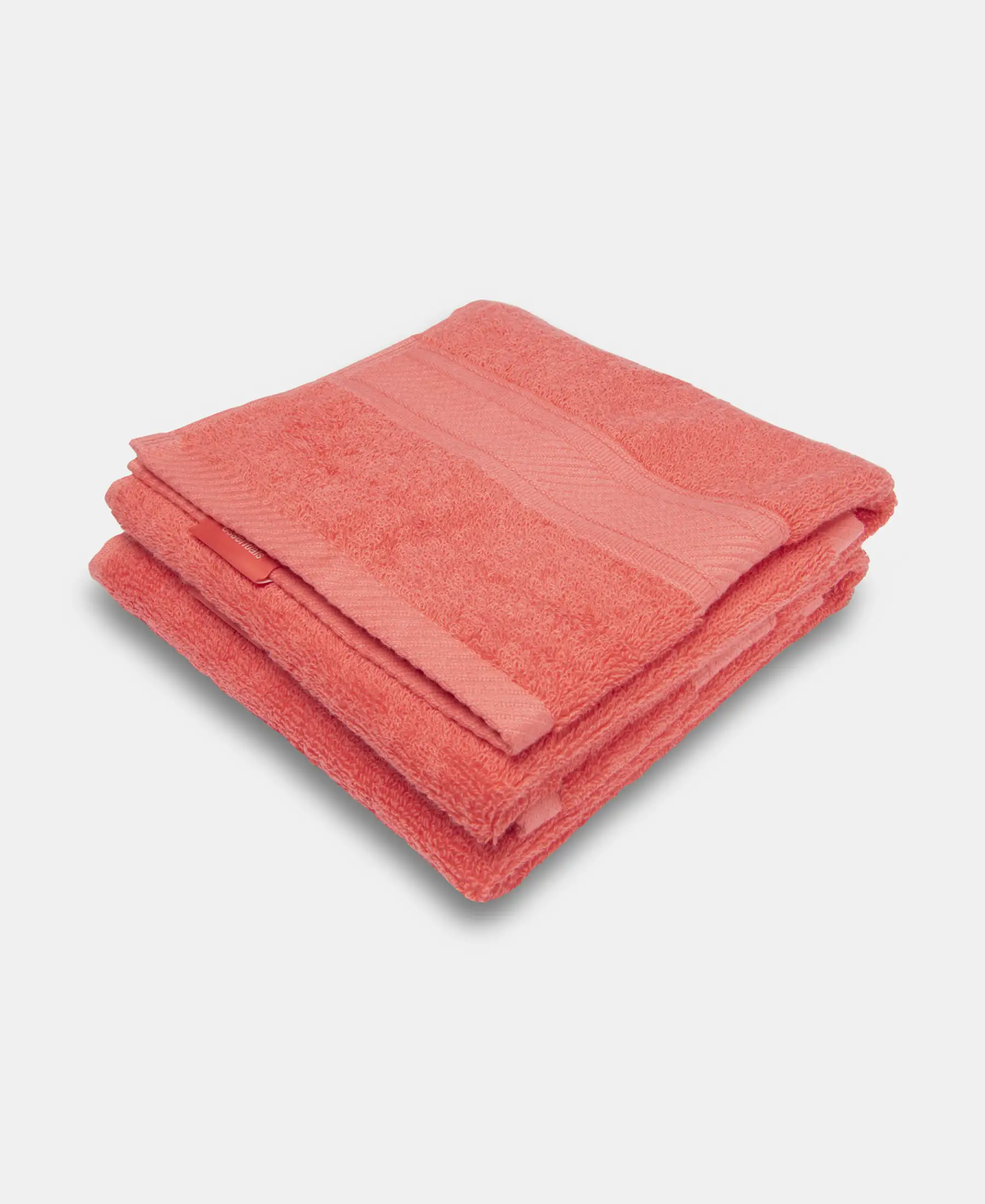 Cotton Terry Ultrasoft and Durable Solid Hand Towel - Coral (Pack of 2) - Image 5