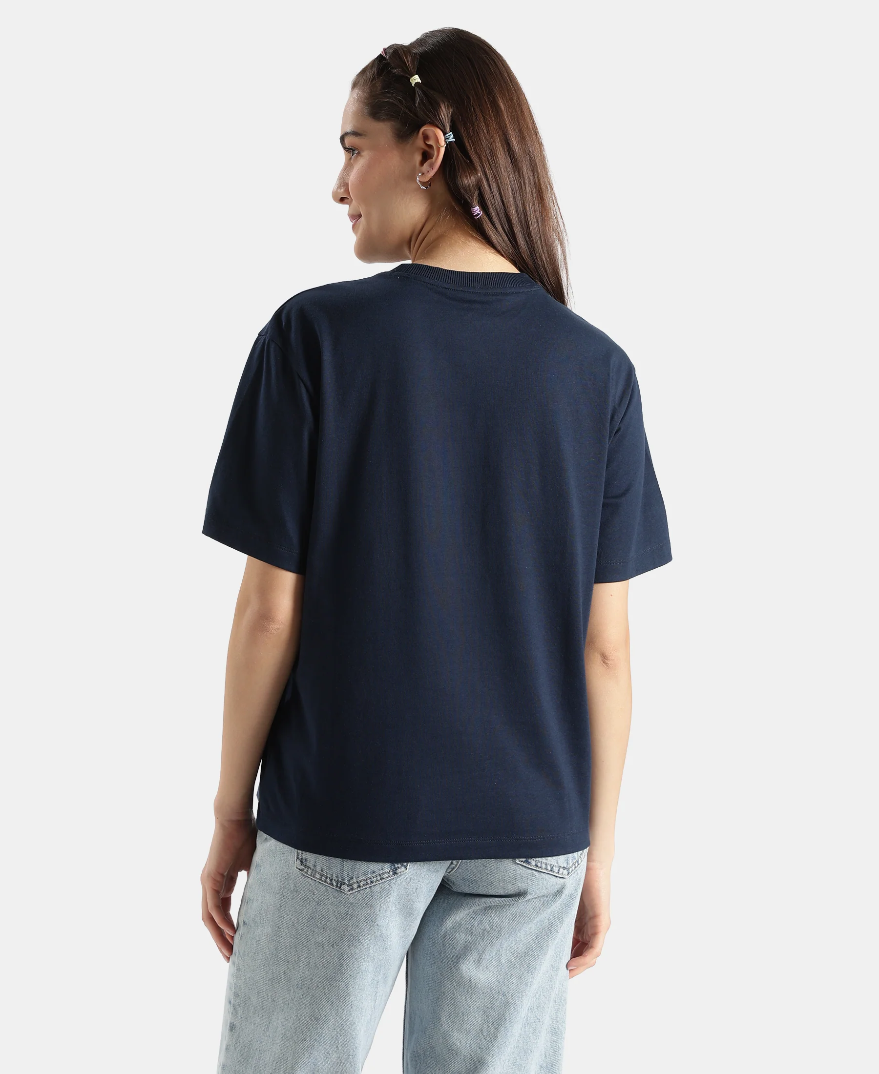 Disney Stitch Super Combed Cotton Rich Oversized Fit Printed T-Shirt - Navy - Image 3