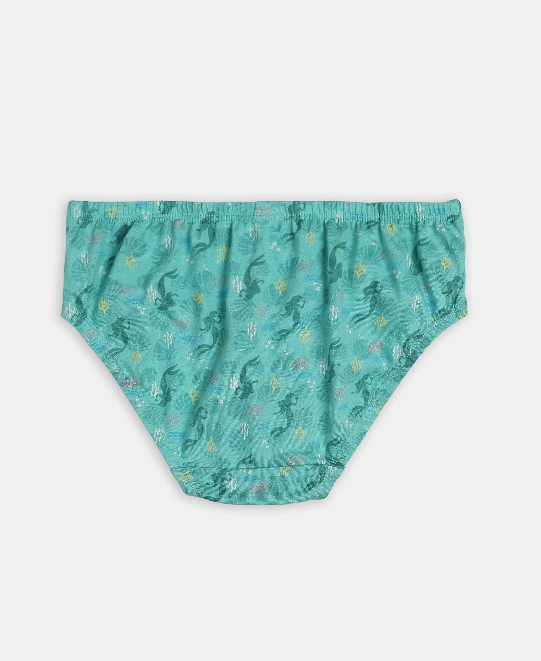 Disney Princess Collection Super Combed Cotton Printed Panty with Concealed Waistband - Fairy Tale, Lemon Meringue & Aqua Sky (Pack of 3) - Image 3