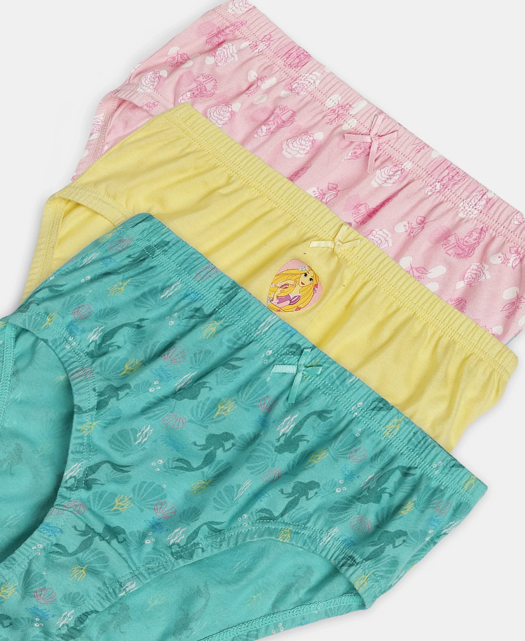 Disney Princess Collection Super Combed Cotton Printed Panty with Concealed Waistband - Fairy Tale, Lemon Meringue & Aqua Sky (Pack of 3) - Image 9