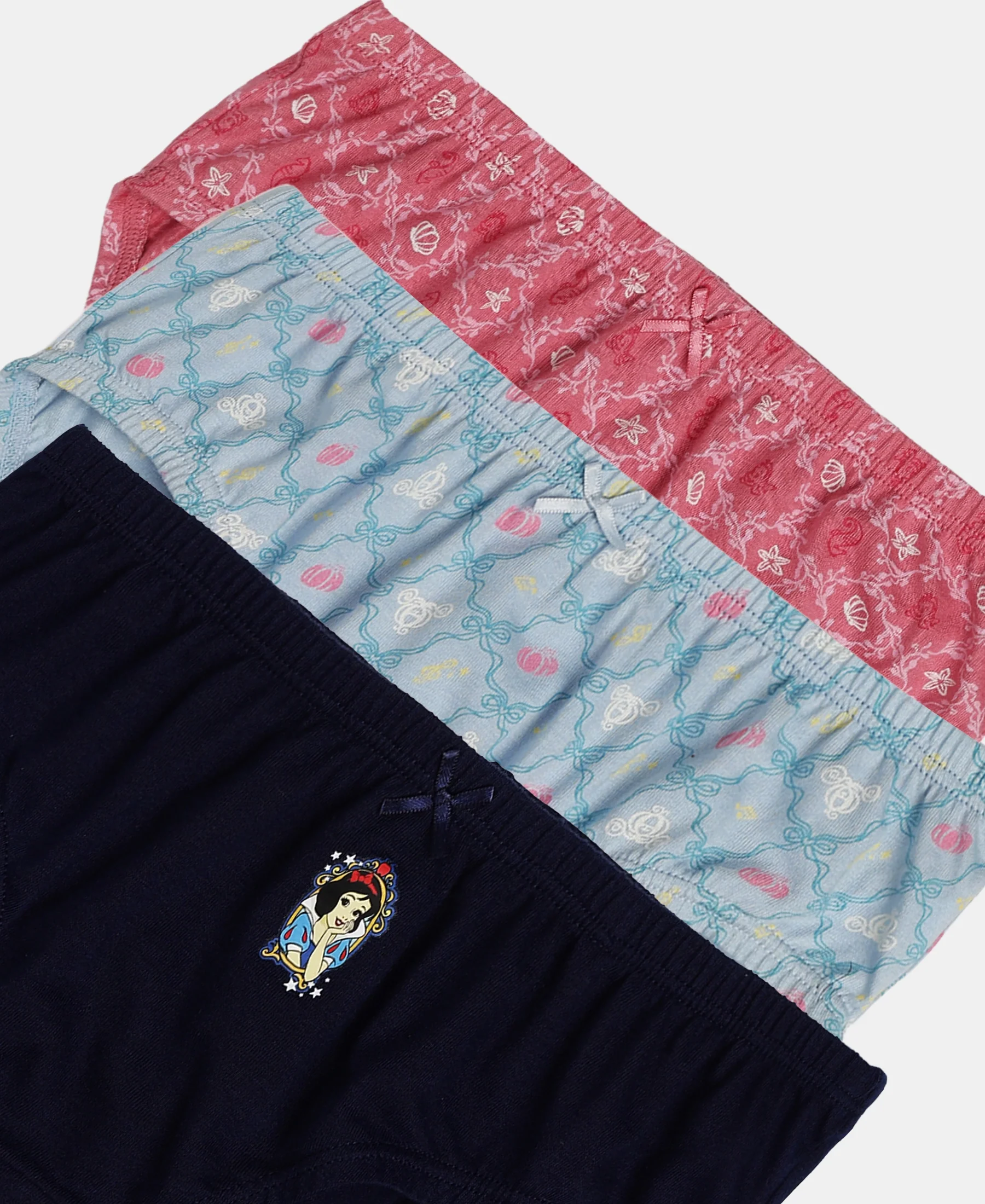 Disney Princess Collection Super Combed Cotton Printed Panty with Concealed Waistband - Skyway, Imperial Blue & Wild Rose (Pack of 3) - Image 9