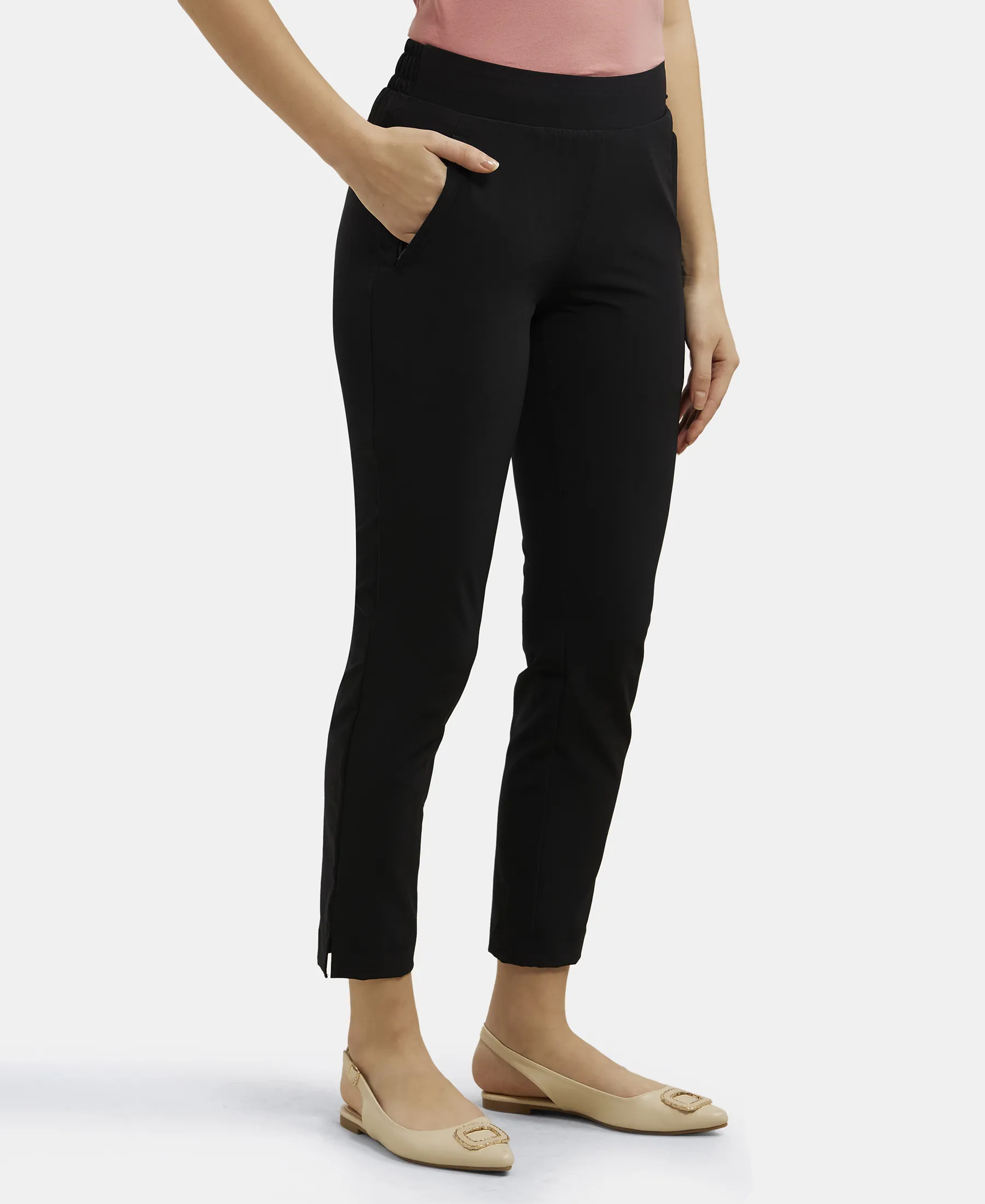 Environment Friendly Recycled Microfiber All Day Pants with StayFresh Treatment - Black - Image 2