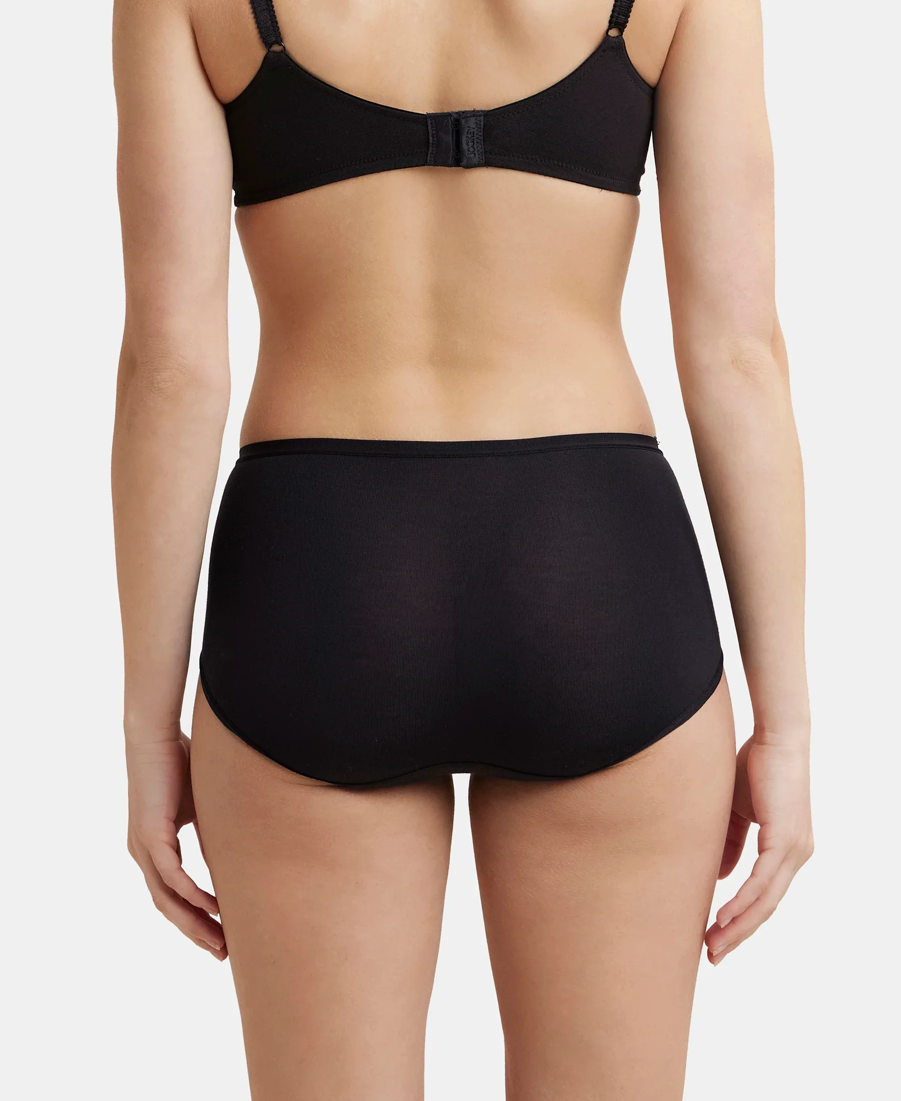 Full Coverage Micro Modal Elastane Stretch Full Brief With Exposed Waistband and StayFresh Treatment  - Black - Image 3