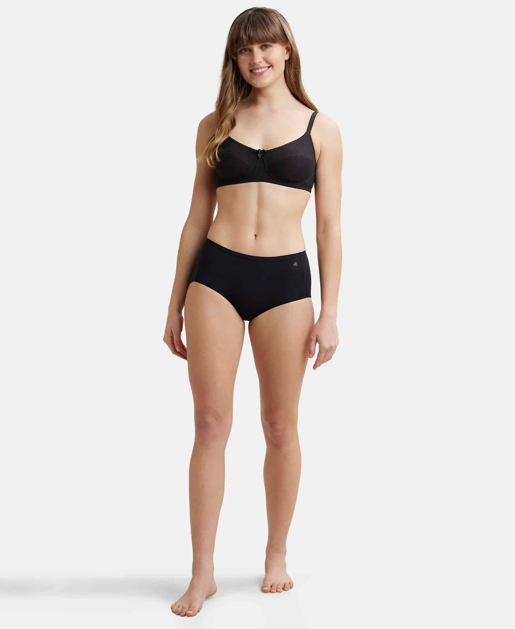 Full Coverage Micro Modal Elastane Stretch Full Brief With Exposed Waistband and StayFresh Treatment  - Black - Image 4