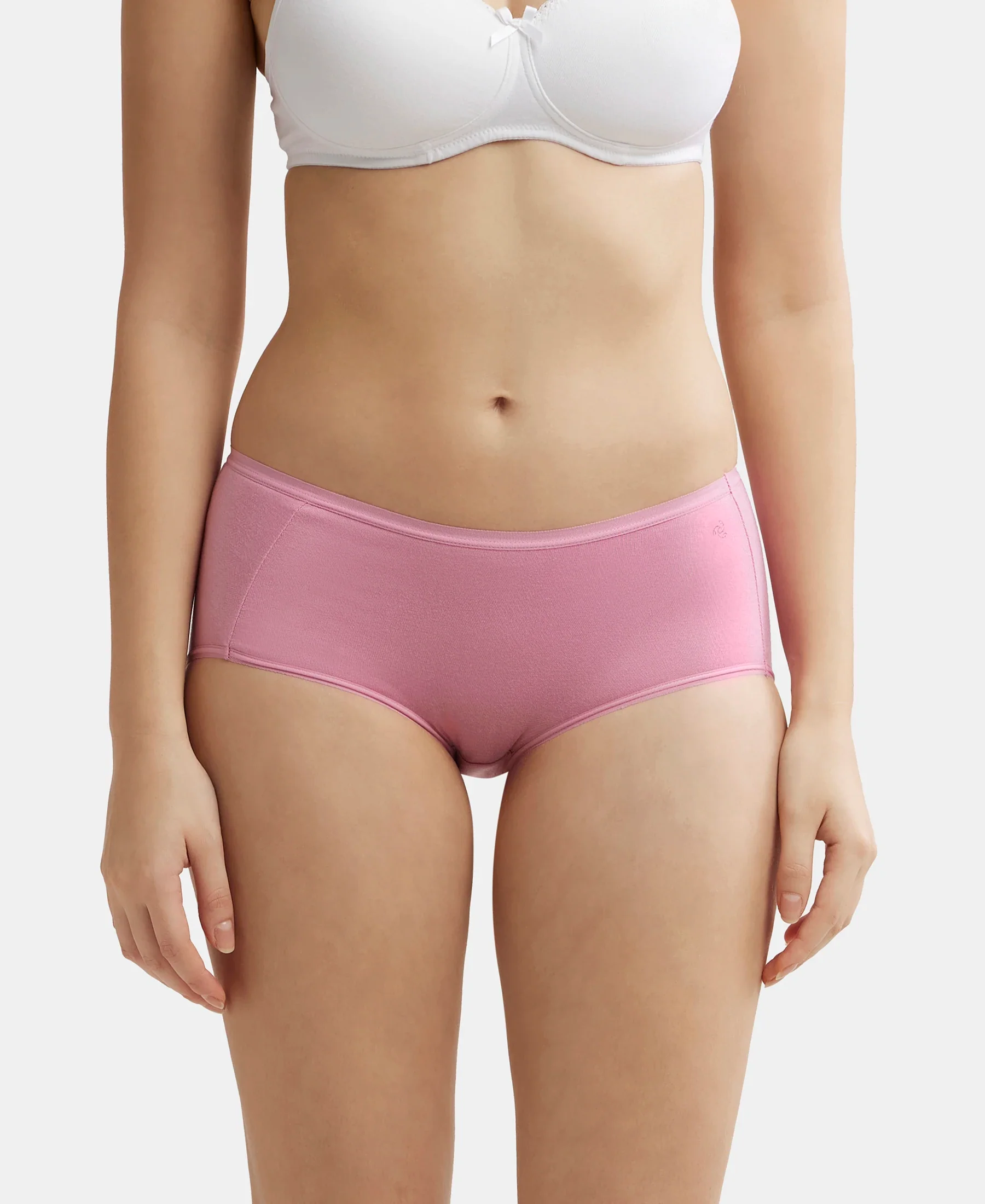 Full Coverage Micro Modal Elastane Stretch Full Brief With Exposed Waistband and StayFresh Treatment - Cashmere Rose