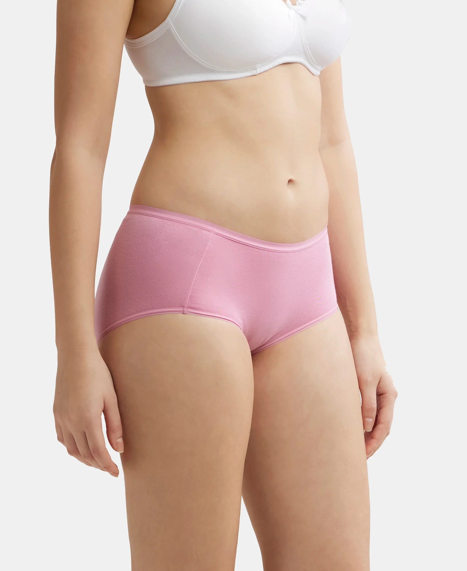Full Coverage Micro Modal Elastane Stretch Full Brief With Exposed Waistband and StayFresh Treatment - Cashmere Rose - Image 2