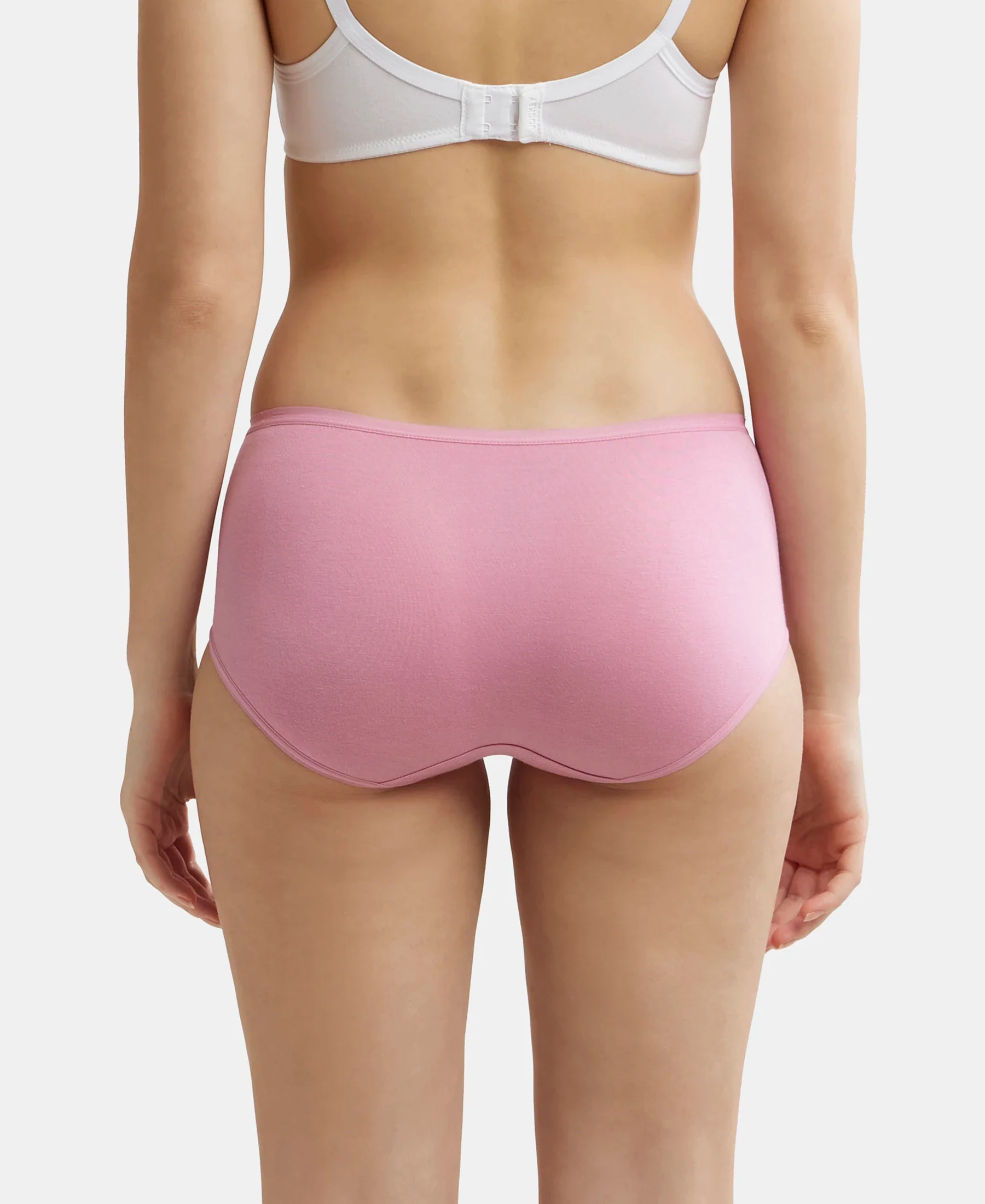 Full Coverage Micro Modal Elastane Stretch Full Brief With Exposed Waistband and StayFresh Treatment - Cashmere Rose - Image 3