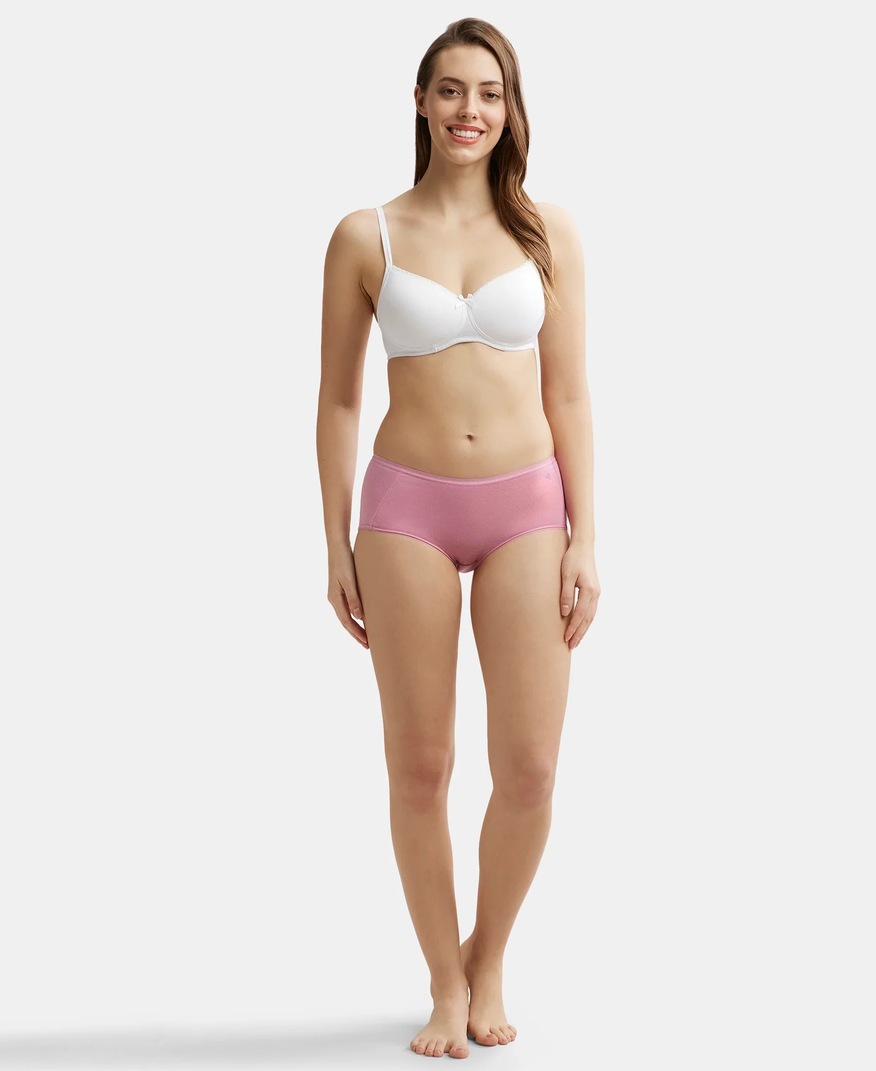 Full Coverage Micro Modal Elastane Stretch Full Brief With Exposed Waistband and StayFresh Treatment - Cashmere Rose - Image 4