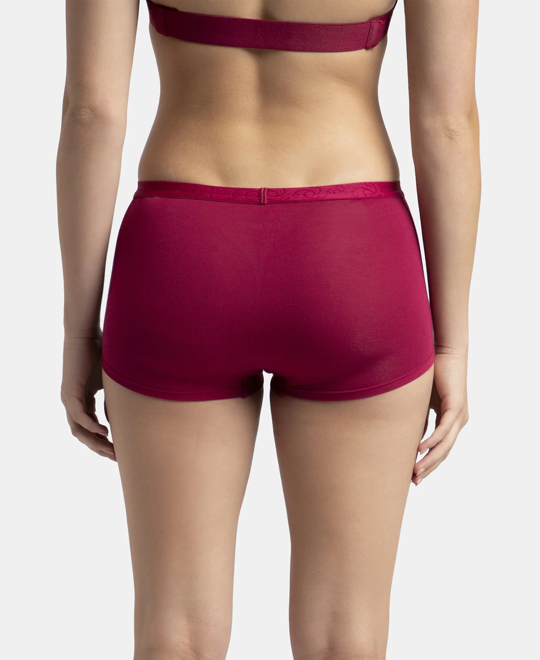 Full Coverage Micro Modal Elastane Stretch Boy Shorts with StayFresh Treatment - Anemone - Image 3