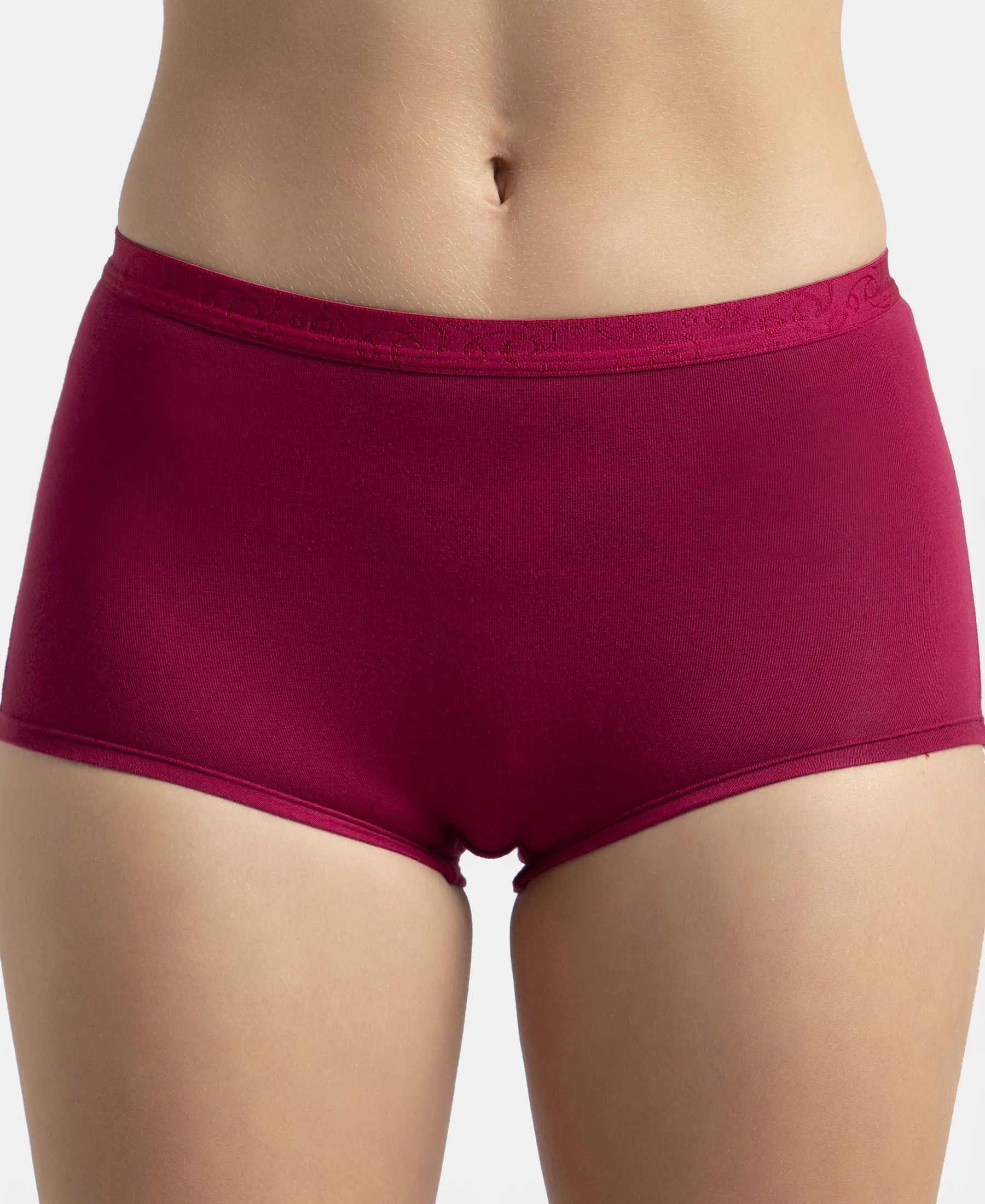 Full Coverage Micro Modal Elastane Stretch Boy Shorts with StayFresh Treatment - Anemone - Image 6
