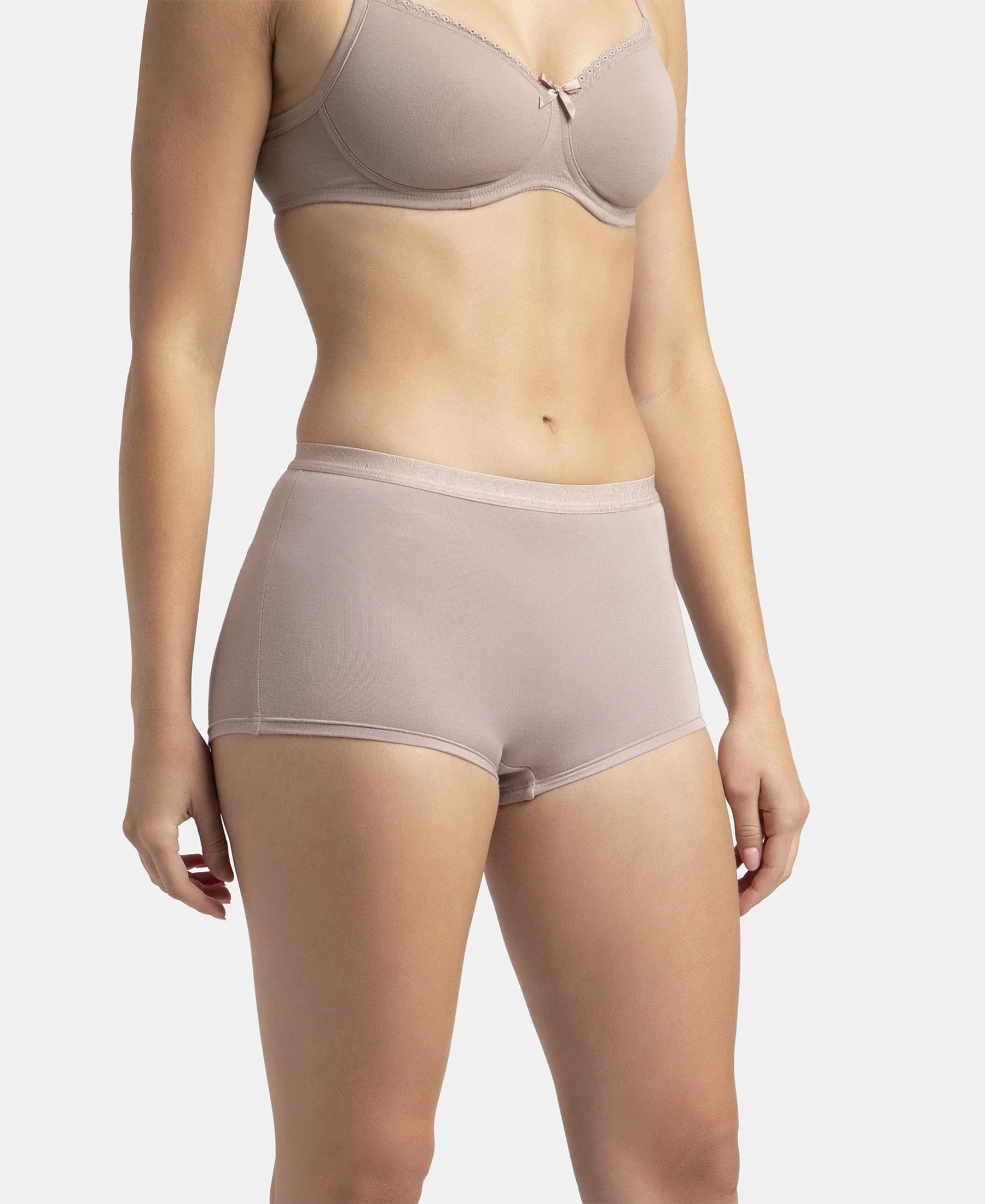 Full Coverage Micro Modal Elastane Stretch Boy Shorts with StayFresh Treatment - Mocha - Image 2