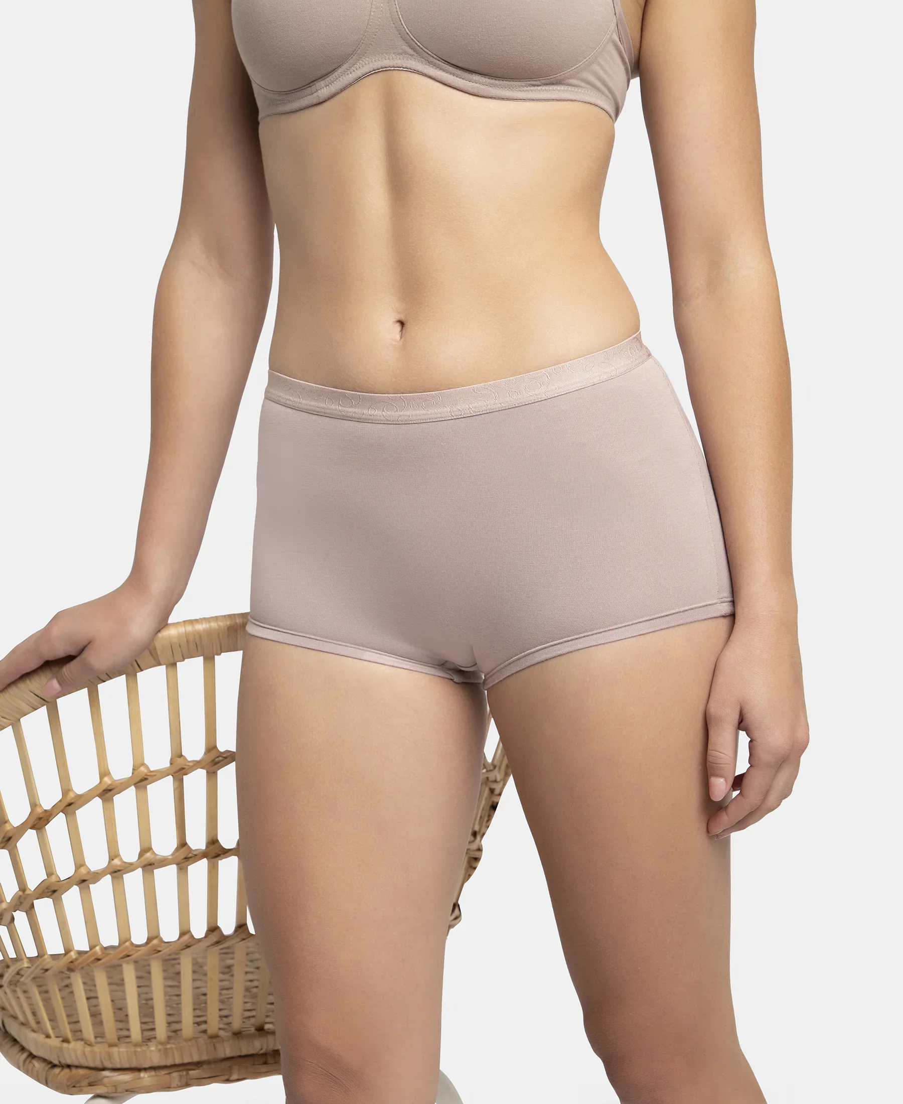Full Coverage Micro Modal Elastane Stretch Boy Shorts with StayFresh Treatment - Mocha - Image 5
