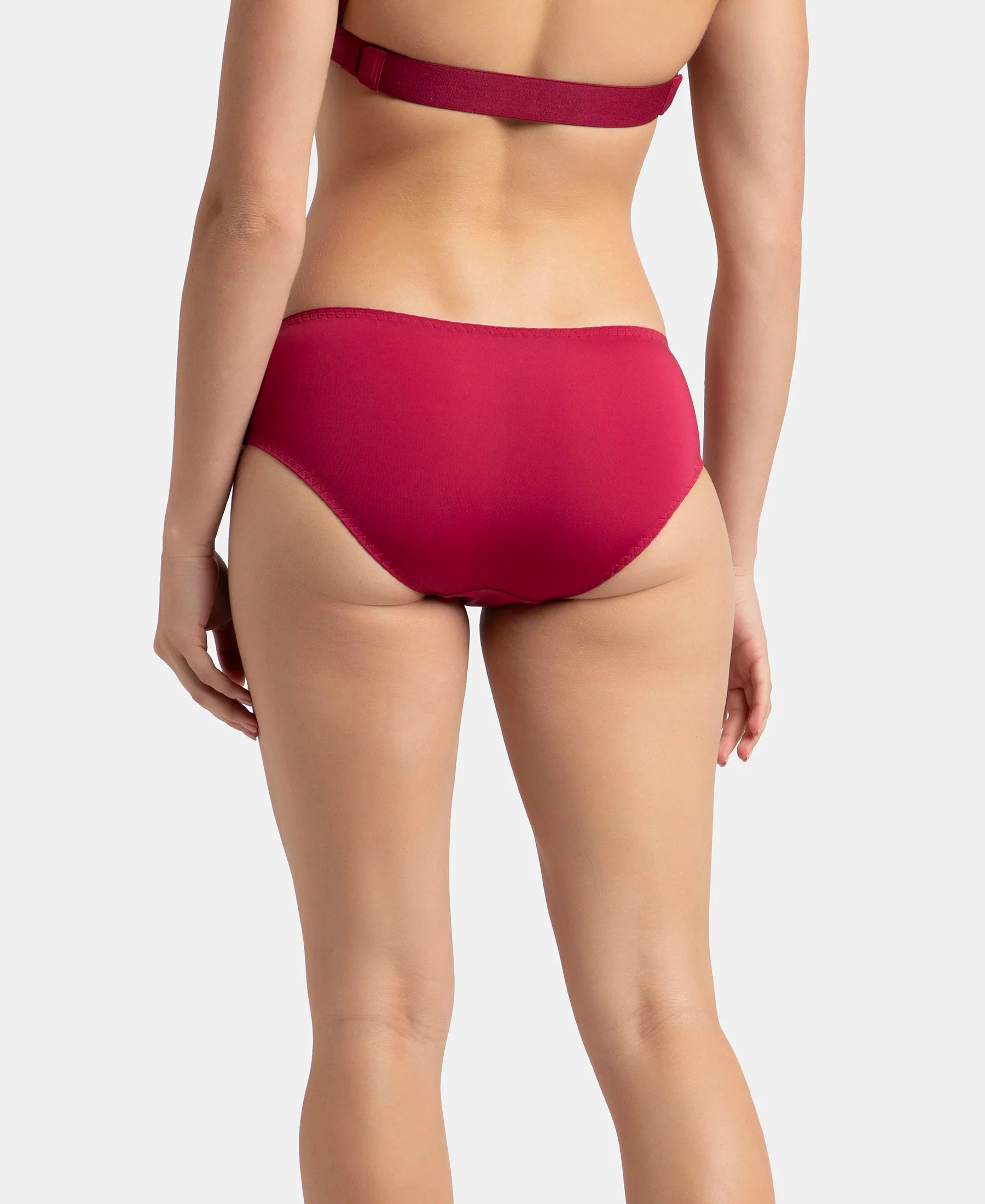 Full Coverage Soft Touch Microfiber Elastane Stretch Hipster with Lace Styling - Anemone - Image 2