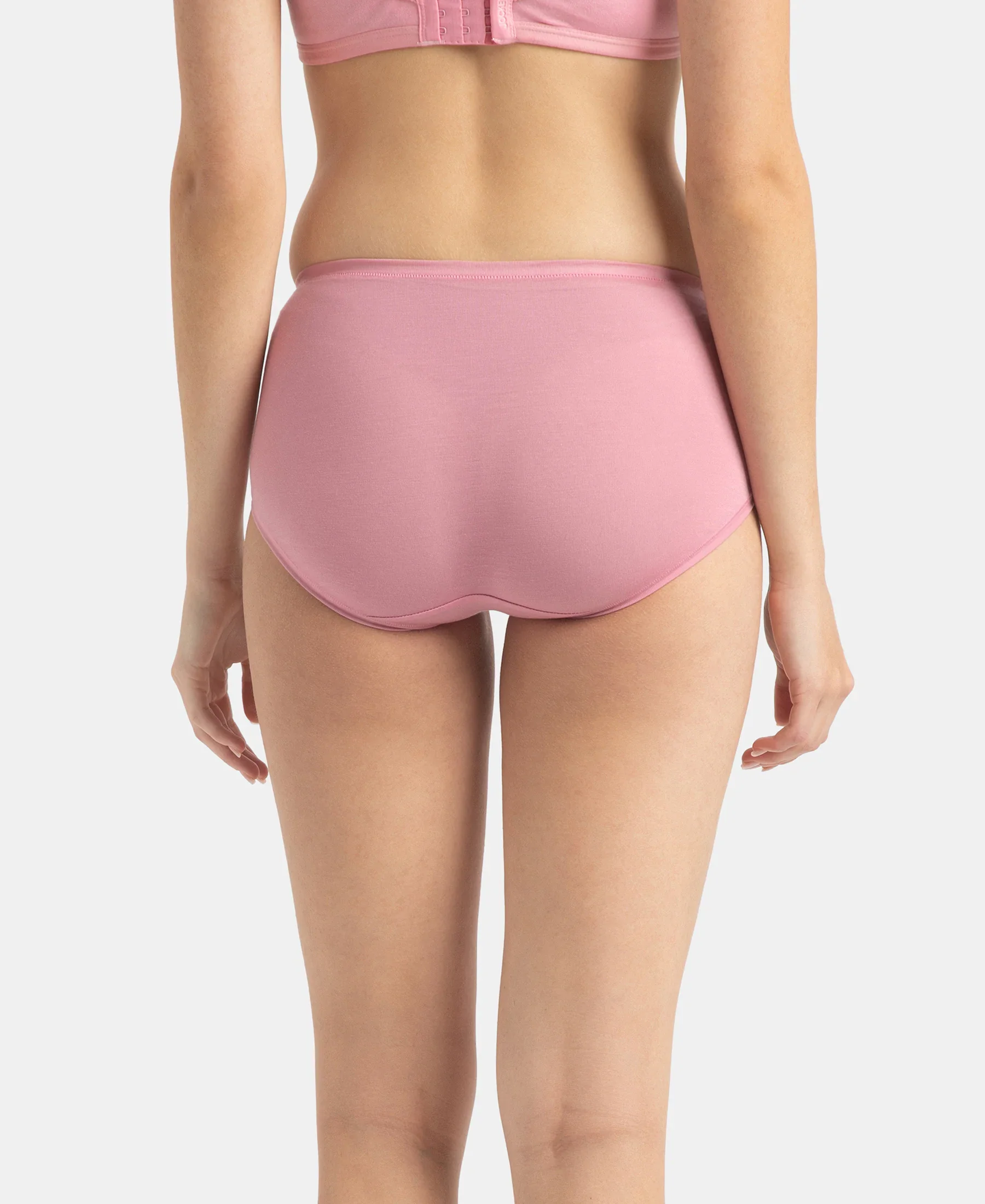 Full Coverage Tencel Lyocell Elastane Stretch Mid Waist Full Brief With Concealed Waistband and StayFresh Treatment - Orchid Smoke - Image 3