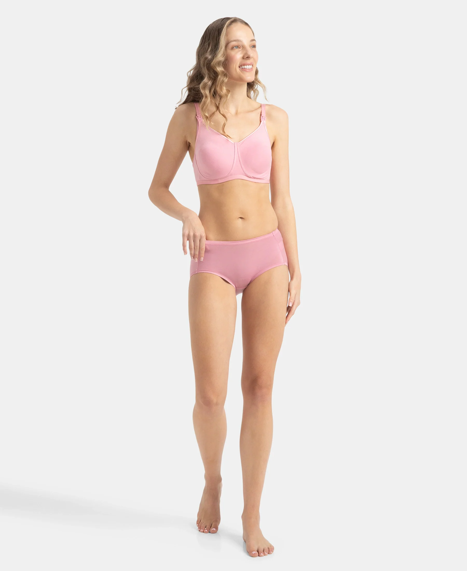 Full Coverage Tencel Lyocell Elastane Stretch Mid Waist Full Brief With Concealed Waistband and StayFresh Treatment - Orchid Smoke - Image 4