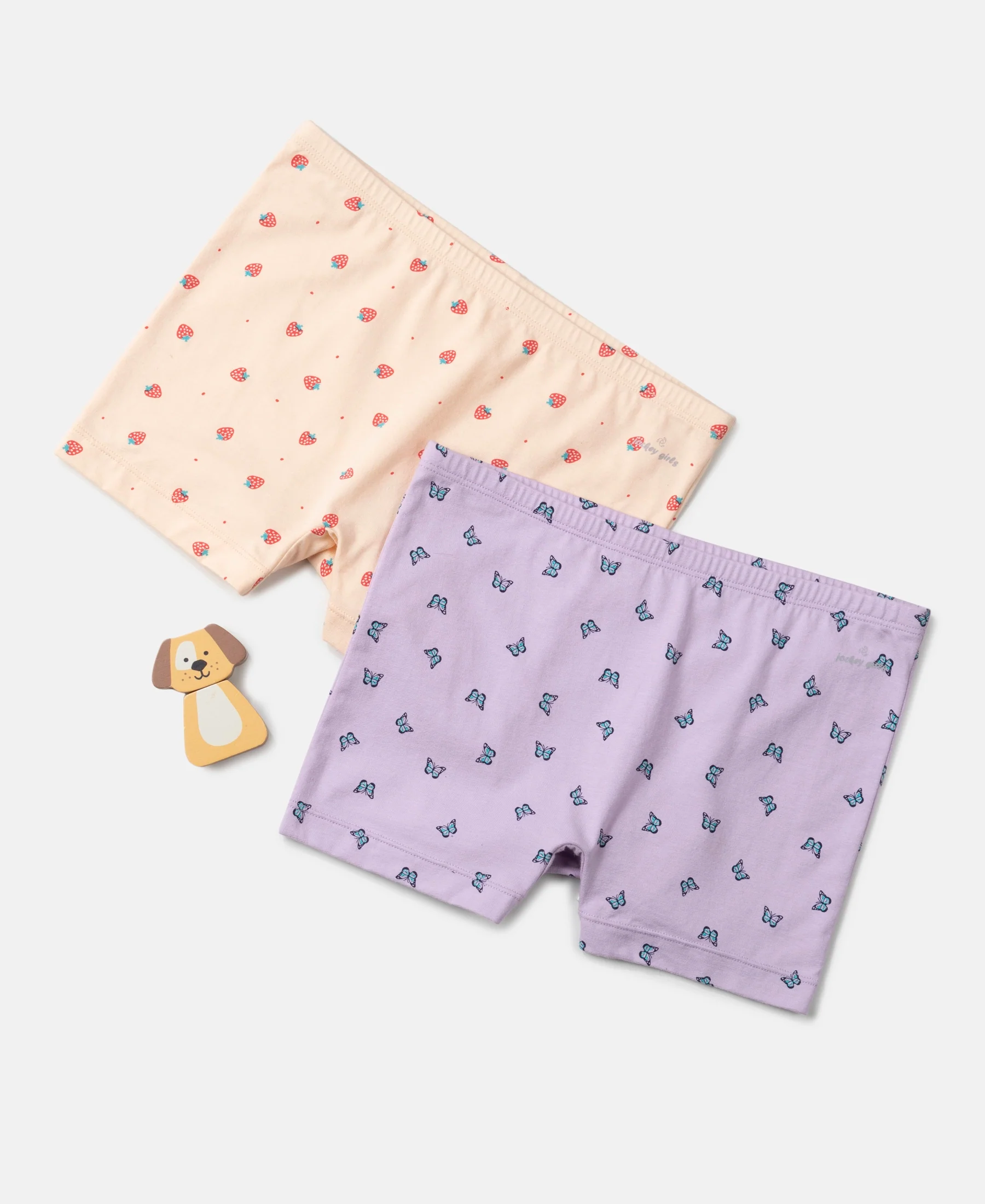 Girls Super Combed Cotton Elastane Stretch Printed Shorties with Concealed Waistband - Assorted (Pack of 2) - Image 10