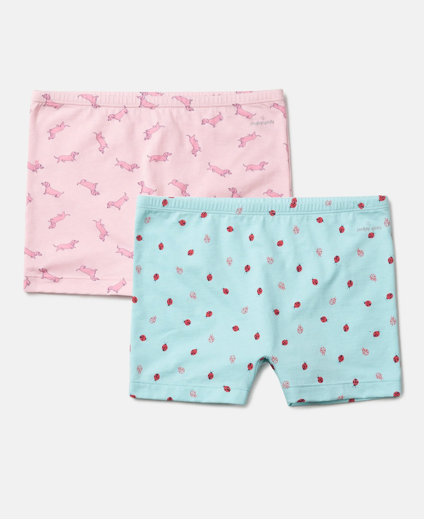 Girls Super Combed Cotton Elastane Stretch Printed Shorties with Concealed Waistband - Assorted (Pack of 2) - Image 6