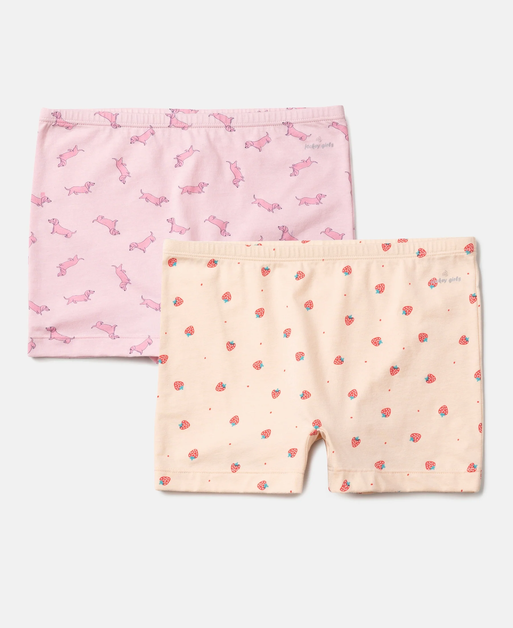 Girls Super Combed Cotton Elastane Stretch Printed Shorties with Concealed Waistband - Assorted (Pack of 2) - Image 7