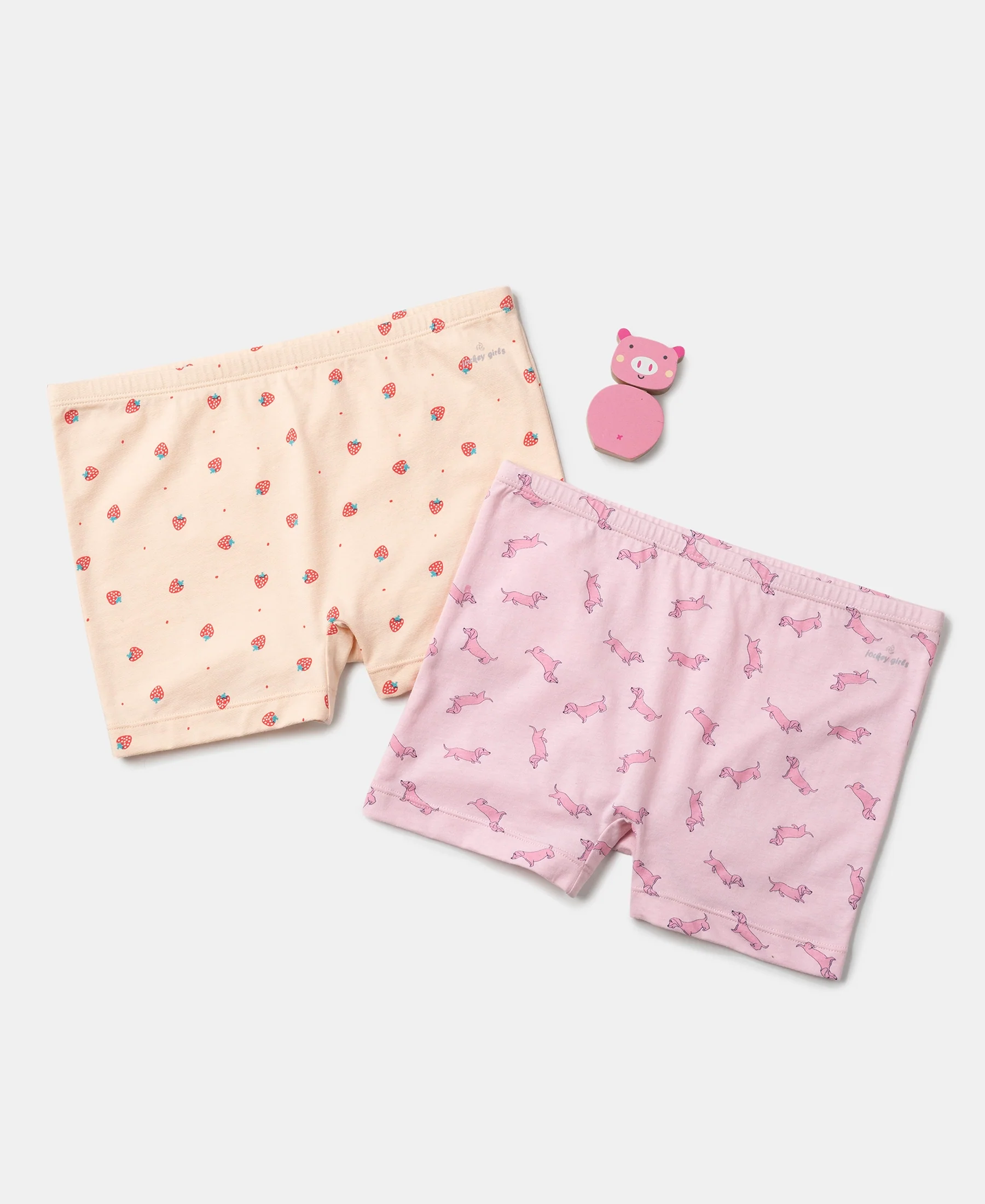 Girls Super Combed Cotton Elastane Stretch Printed Shorties with Concealed Waistband - Assorted (Pack of 2) - Image 8