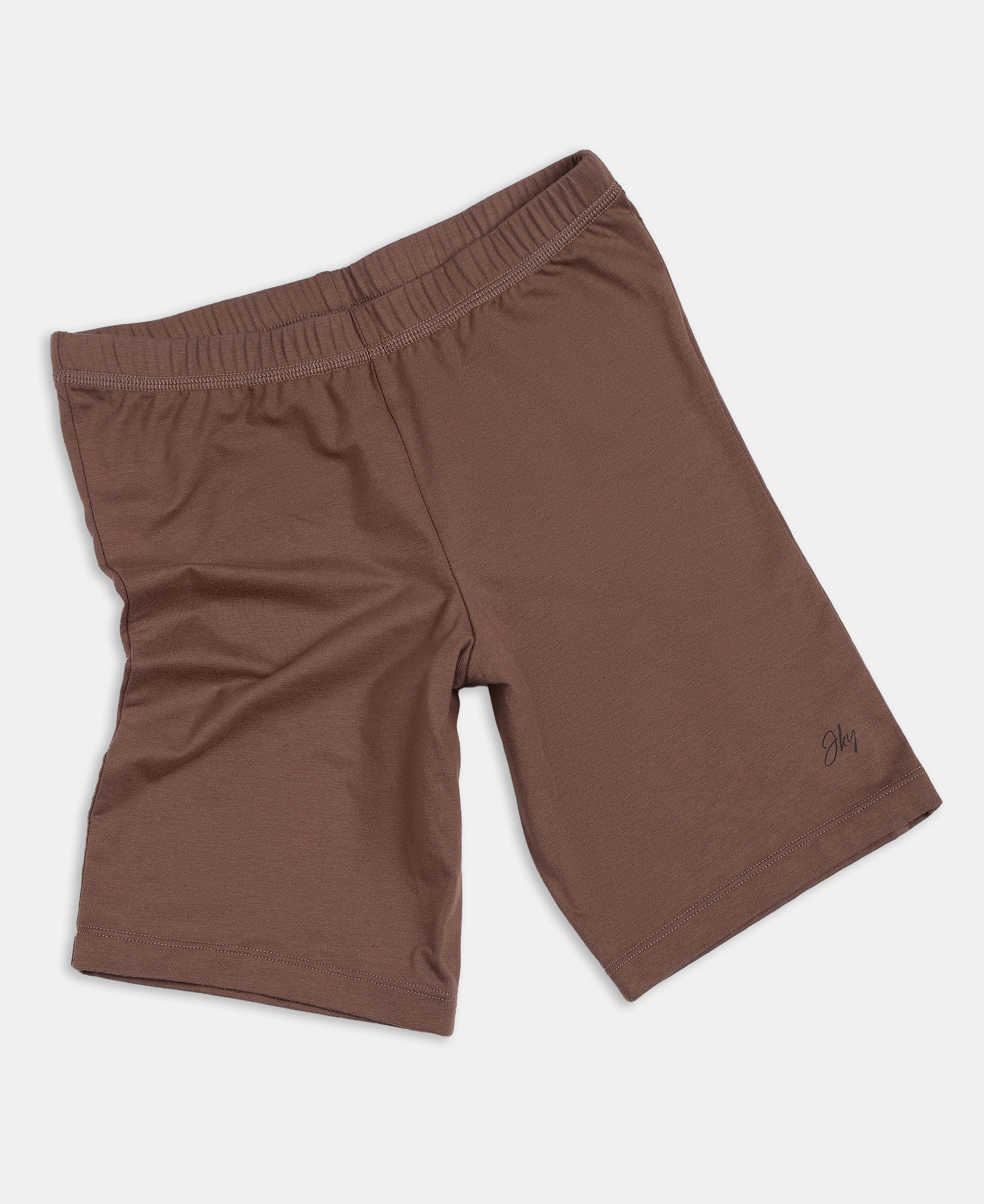 Girl's Super Combed Cotton Elastane Stretch Shorties with Ultrasoft Waistband - Deep Taupe (Pack of 2) - Image 6
