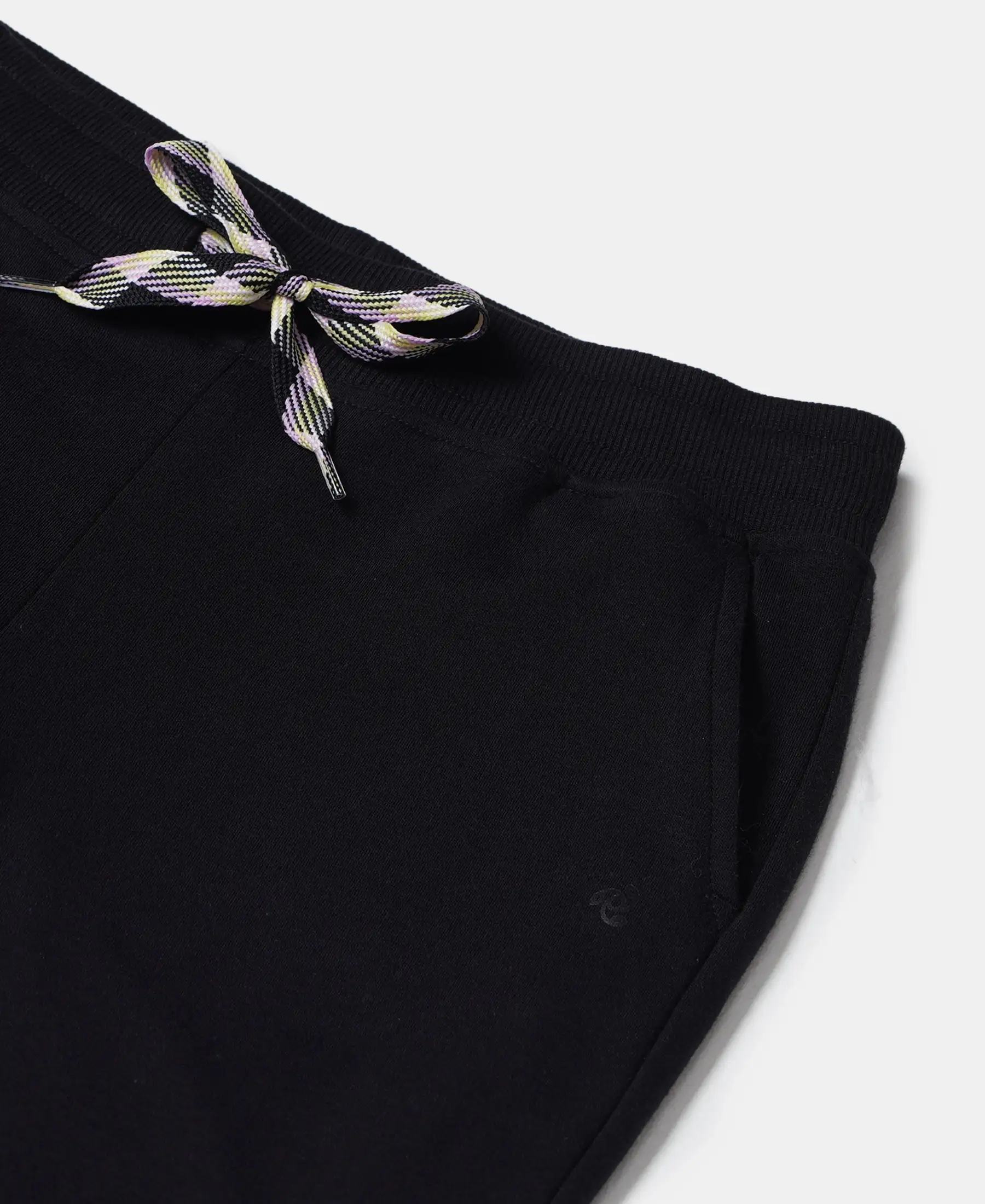Girls Super Combed Cotton Straight Fit Trackpants with Side Pocket - Black - Image 3