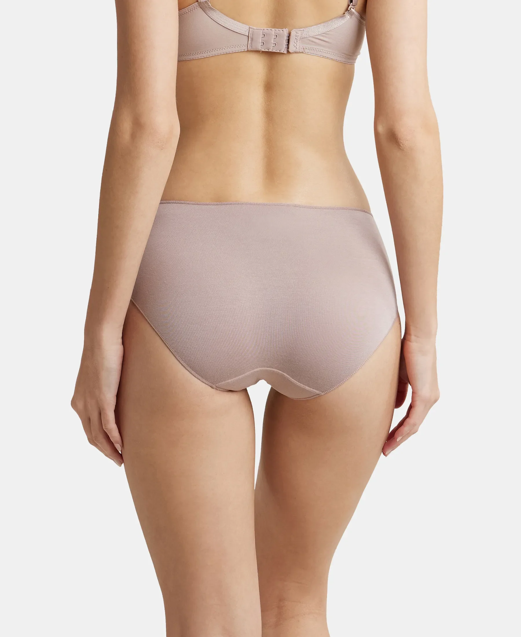 High Coverage Micro Modal Elastane Stretch Hipster With Ultrasoft Concealed Waistband - Mocha - Image 3
