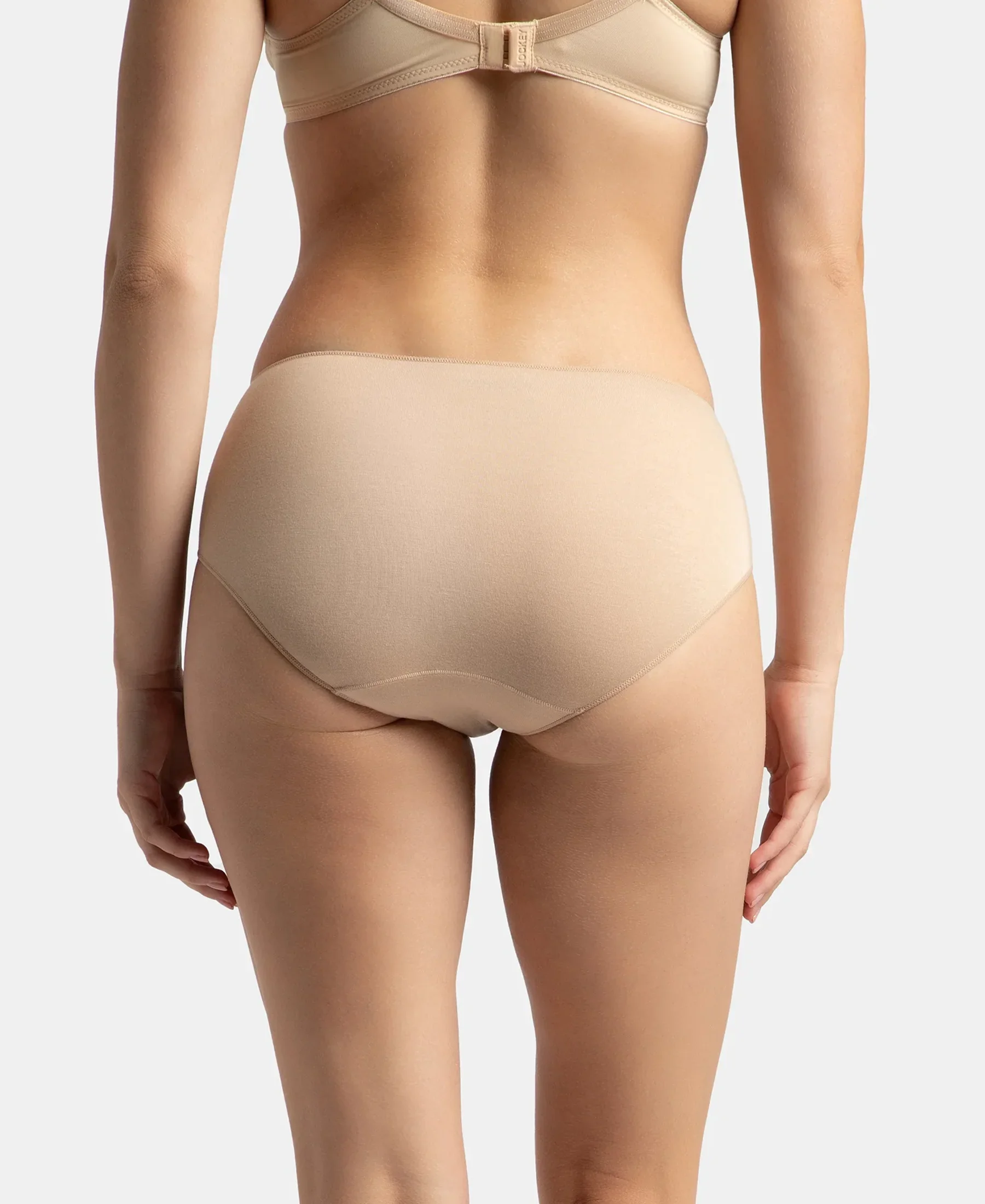 High Coverage Micro Modal Elastane Stretch Hipster With Ultrasoft Concealed Waistband - Black & Skin (Pack of 2) - Image 8