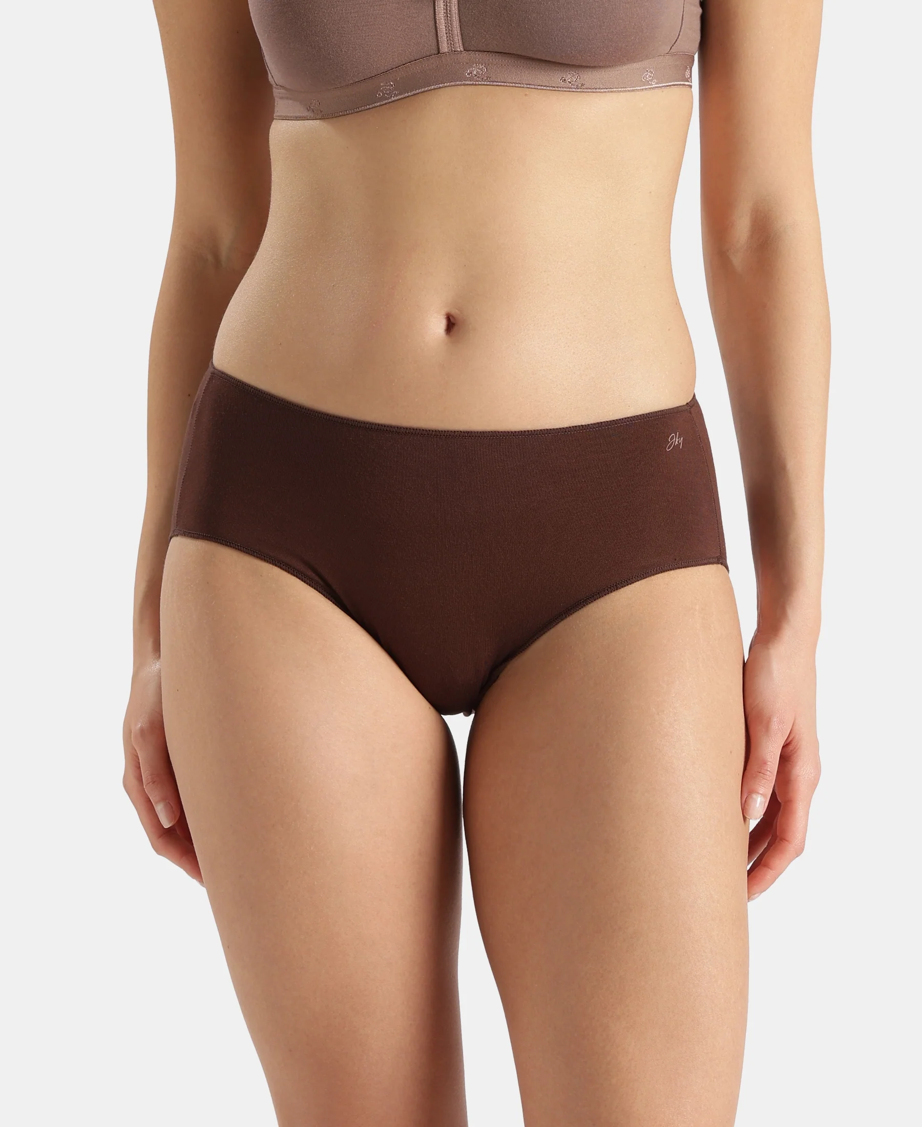 High Coverage Micro Modal Elastane Stretch Hipster With Ultrasoft Concealed Waistband - Chicory Coffee