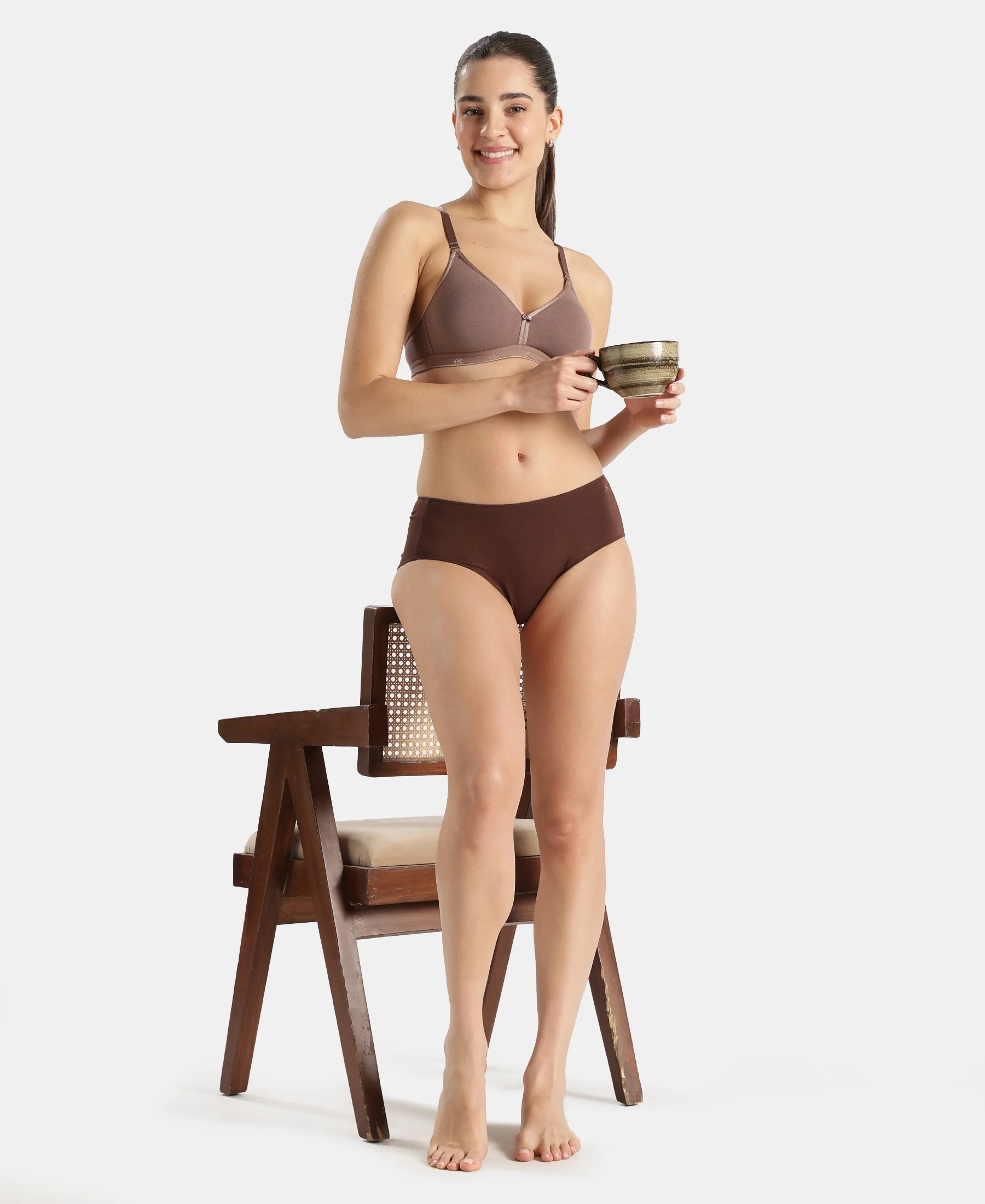 High Coverage Micro Modal Elastane Stretch Hipster With Ultrasoft Concealed Waistband - Chicory Coffee - Image 6