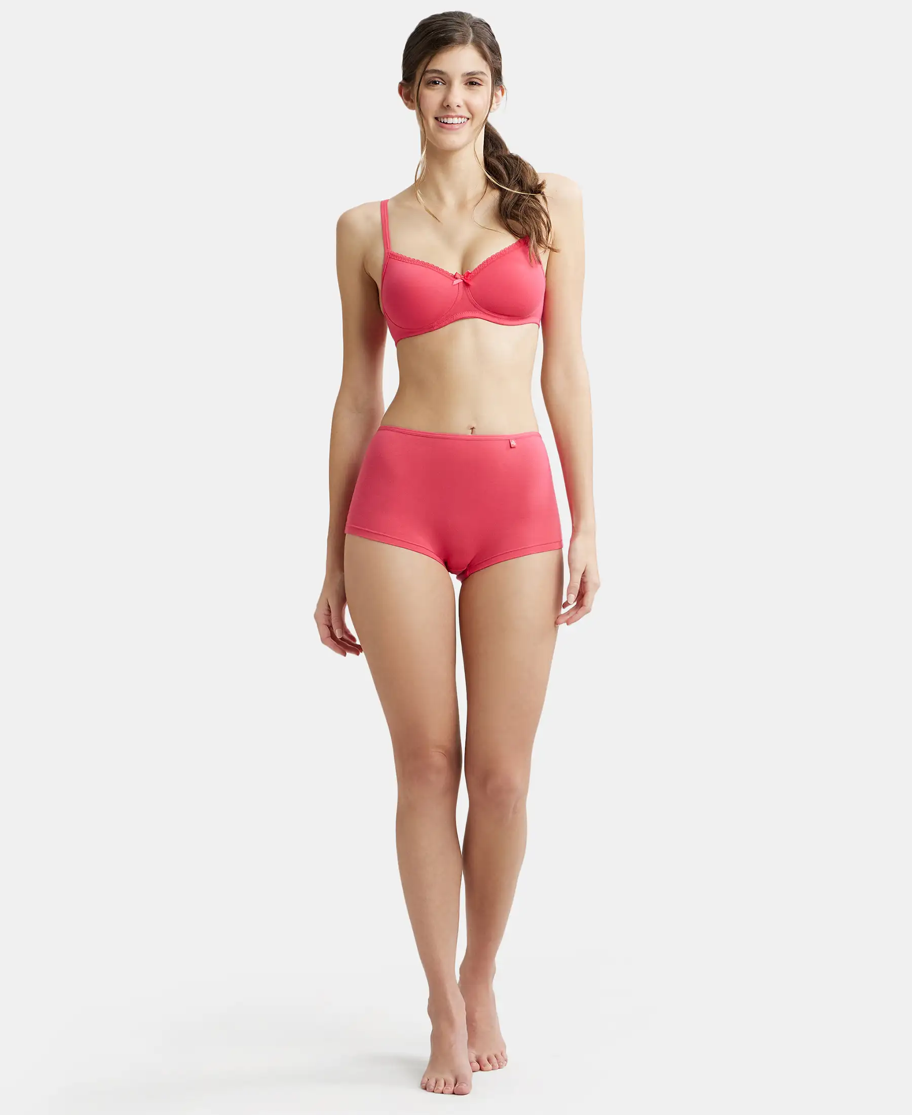 High Coverage Super Combed Cotton Elastane Stretch Boy Leg With Concealed Waistband and StayFresh Treatment - Ruby - Image 4