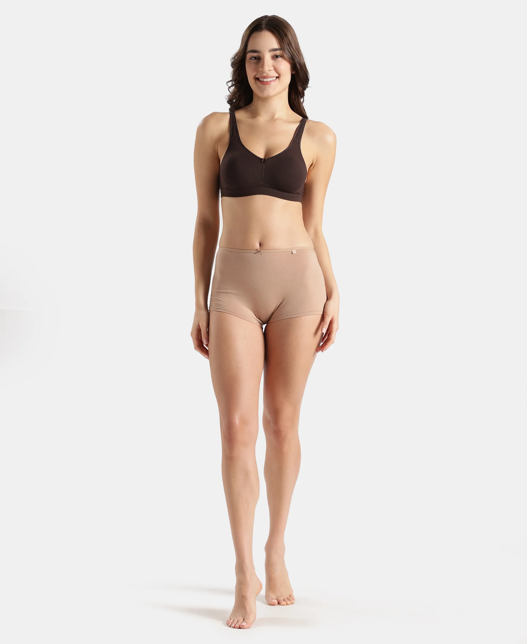 High Coverage Super Combed Cotton Elastane Stretch Boy Leg With Concealed Waistband and StayFresh Treatment - Almondine - Image 4