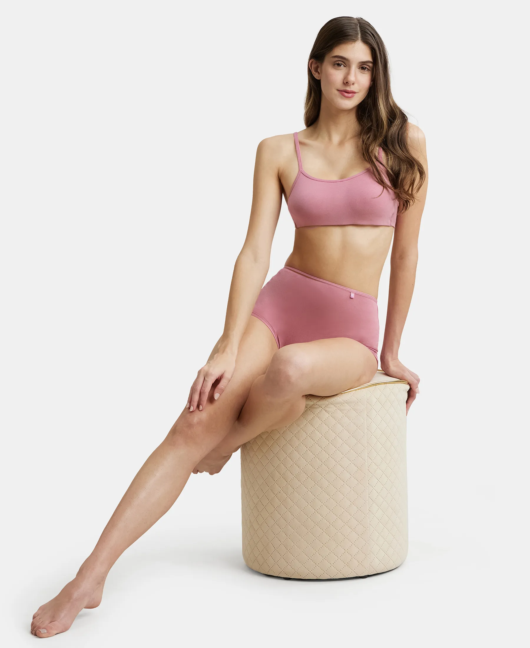 High Coverage Super Combed Cotton Elastane Stretch Boy Leg With Concealed Waistband and StayFresh Treatment - Heather Rose - Image 6