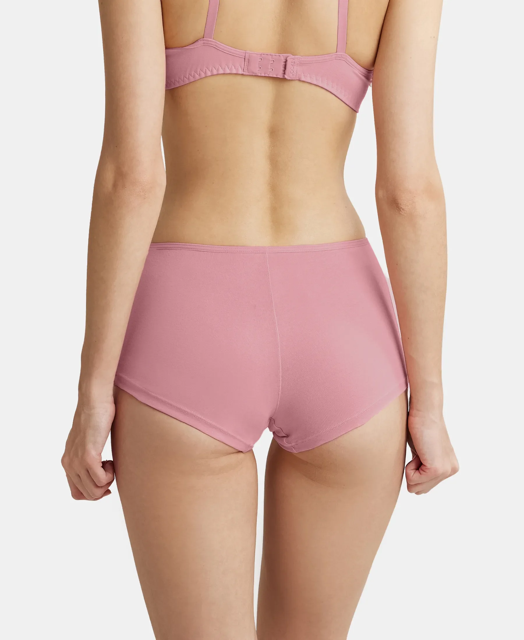 High Coverage Super Combed Cotton Elastane Stretch Boy Leg With Concealed Waistband and StayFresh Treatment - Heather Rose - Image 3
