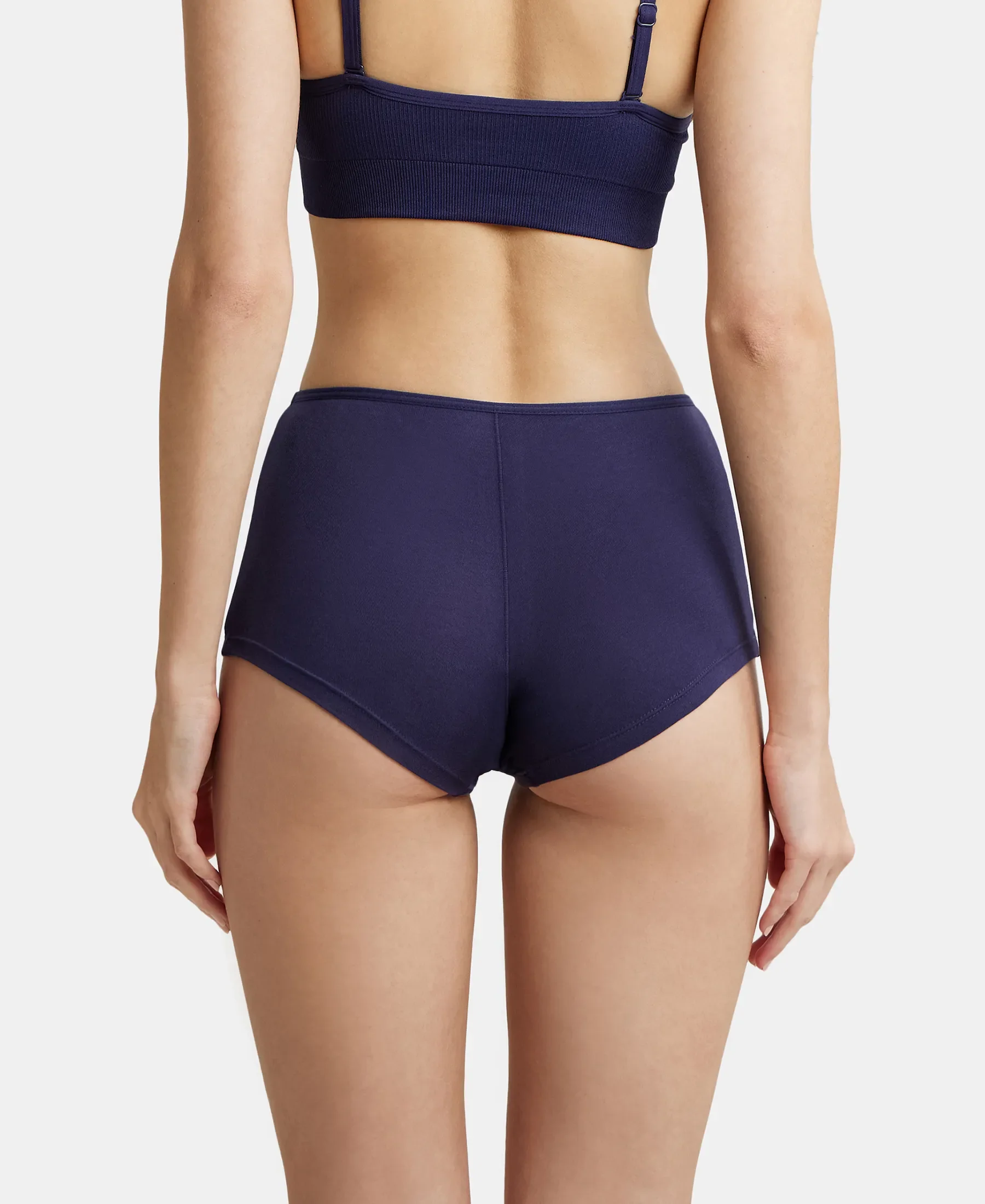 High Coverage Super Combed Cotton Elastane Stretch Boy Leg With Concealed Waistband and StayFresh Treatment - Classic Navy - Image 3
