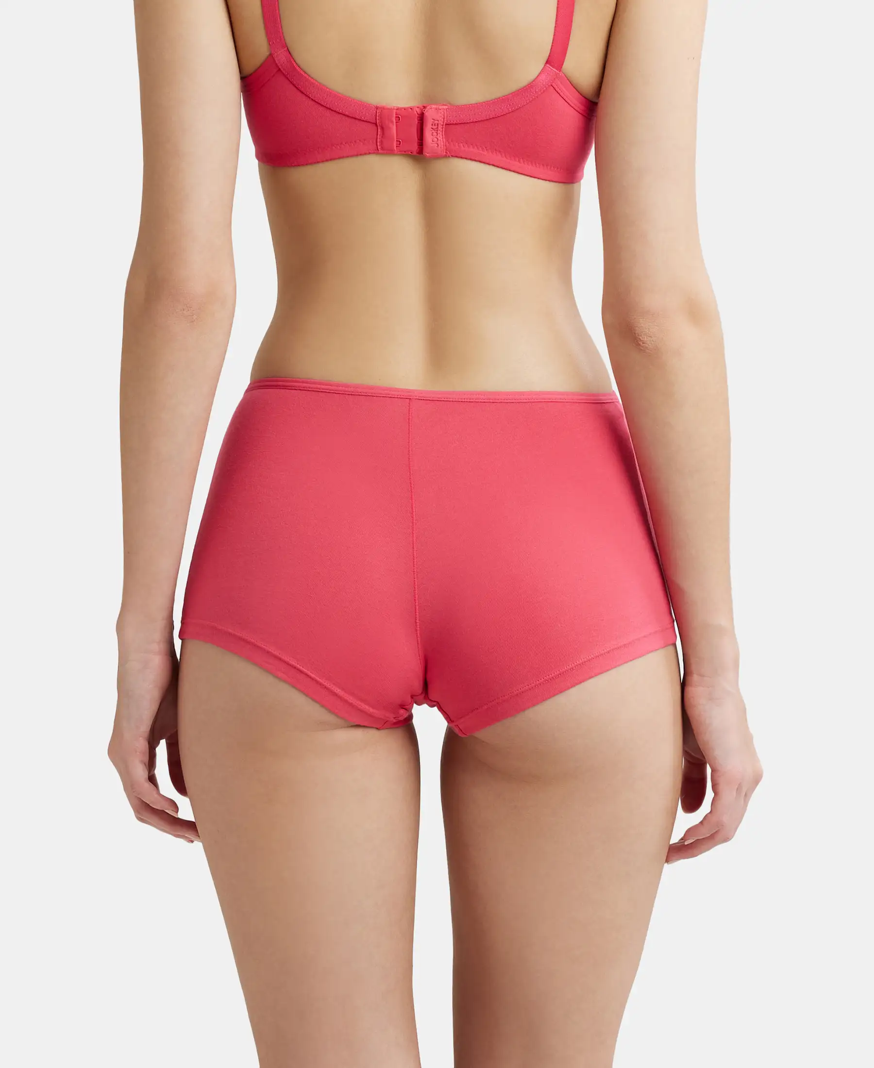 High Coverage Super Combed Cotton Elastane Stretch Boy Leg With Concealed Waistband and StayFresh Treatment - Ruby - Image 3