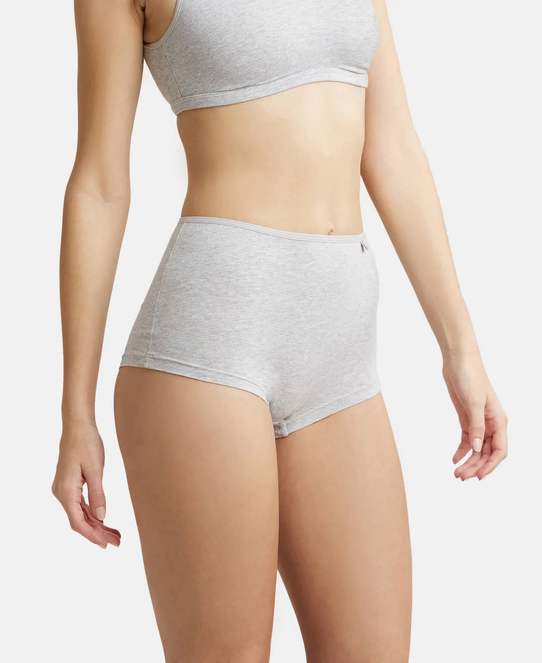 High Coverage Super Combed Cotton Elastane Stretch Boy Leg With Concealed Waistband and StayFresh Treatment - Steel Grey Melange - Image 2
