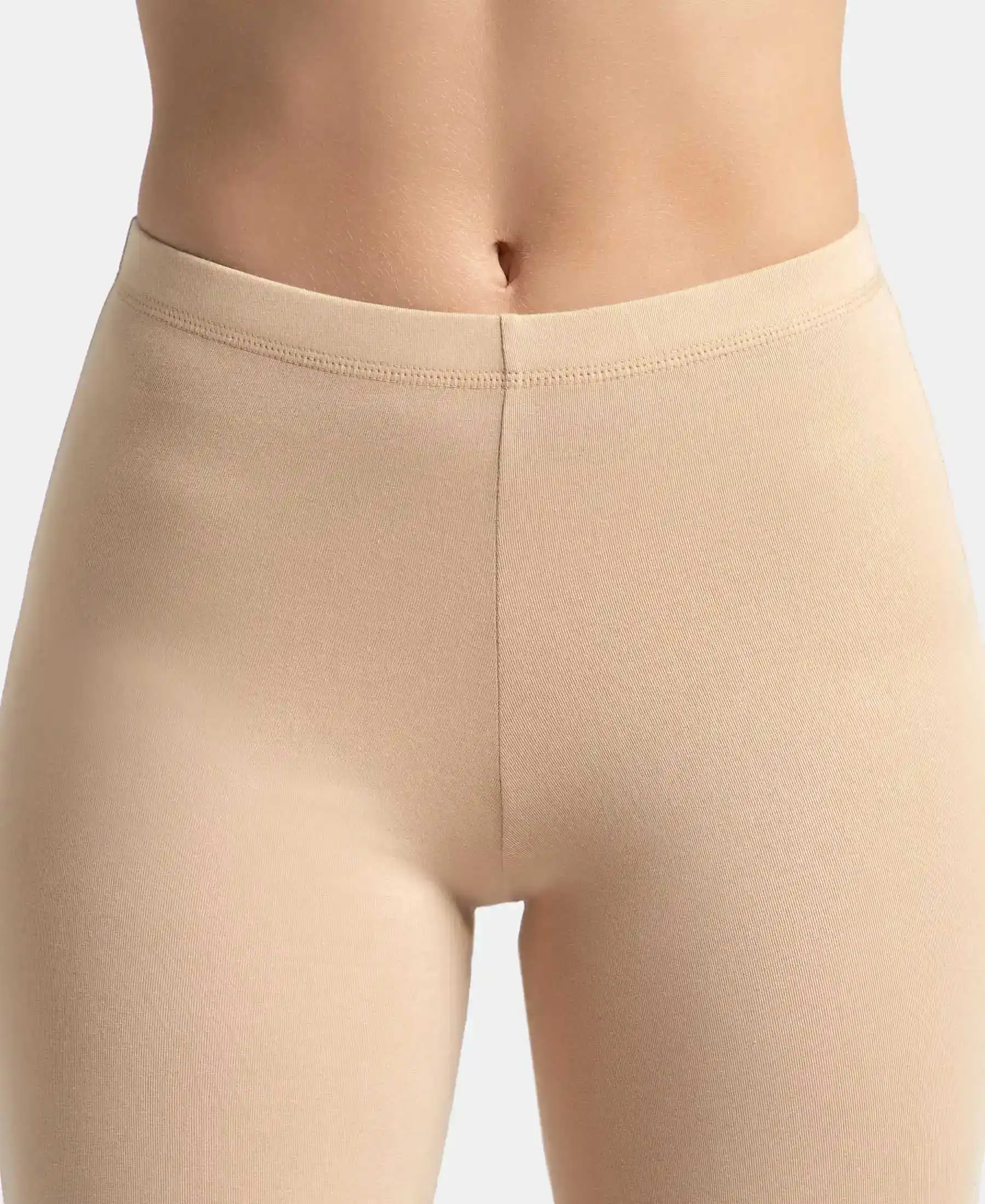 High Coverage Super Combed Cotton Elastane Stretch Shorties With Concealed Waistband - Skin - Image 6