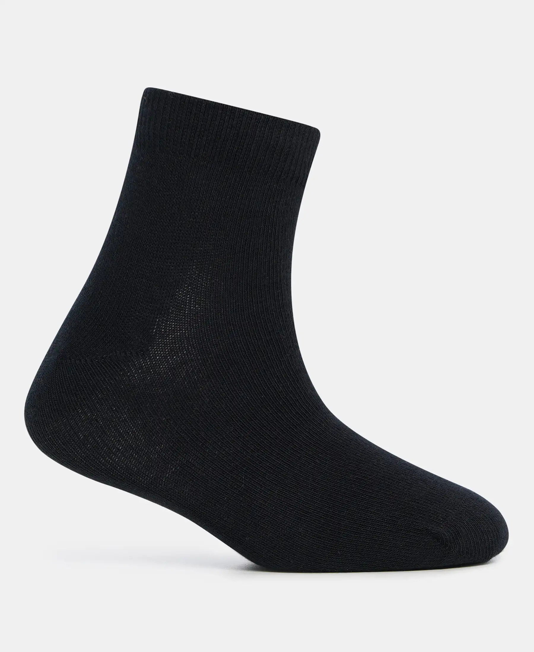 Kid's Compact Cotton Stretch Solid Ankle Length Socks With StayFresh Treatment - Black (Pack of 2) - Image 4
