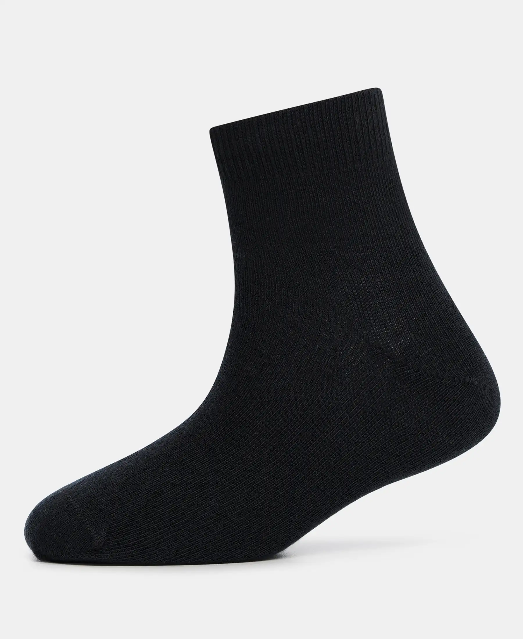 Kid's Compact Cotton Stretch Solid Ankle Length Socks With StayFresh Treatment - Black (Pack of 2) - Image 6