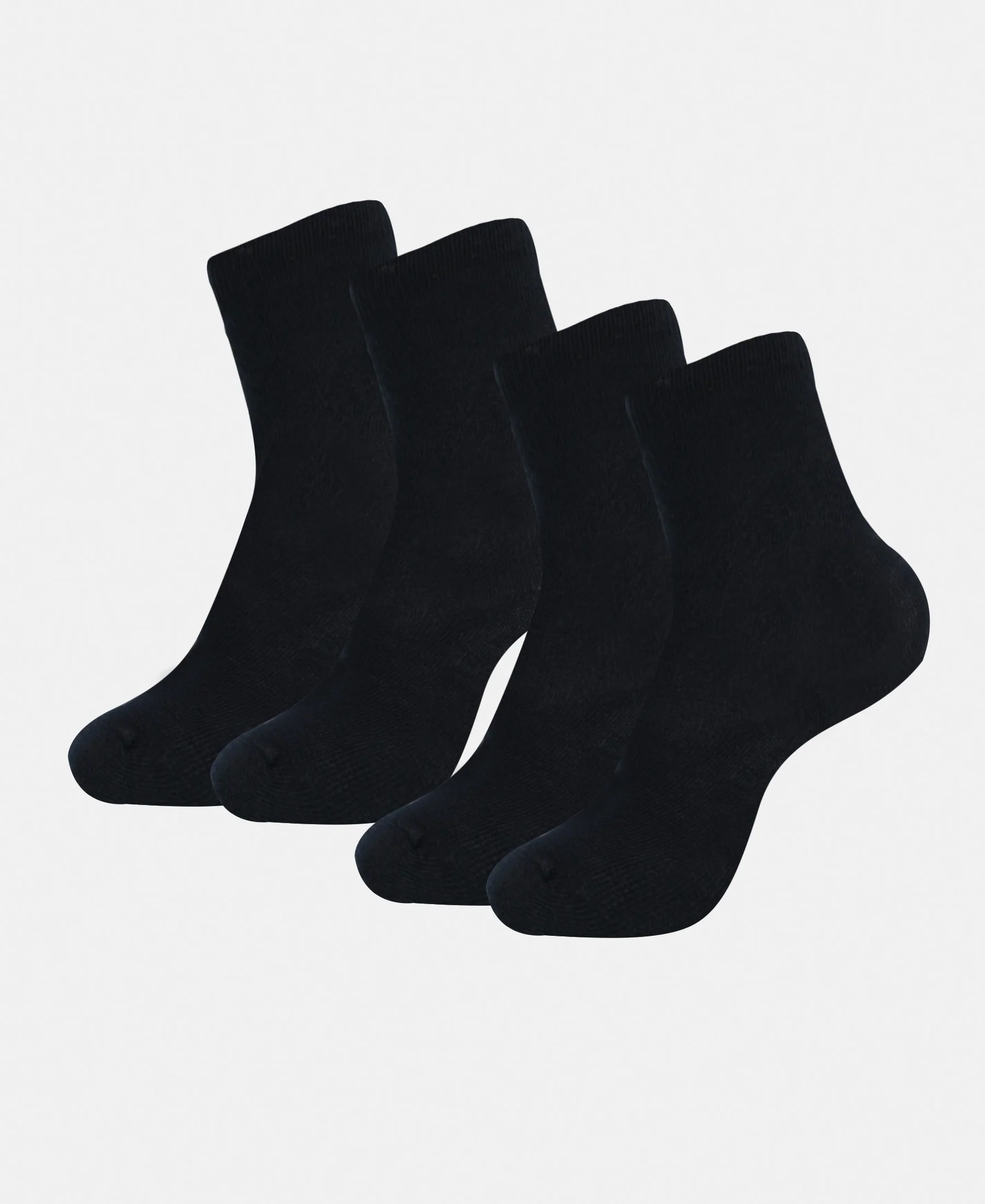 Kid's Compact Cotton Stretch Solid Calf Length Socks With StayFresh Treatment - Black (Pack of 2) - Image 5