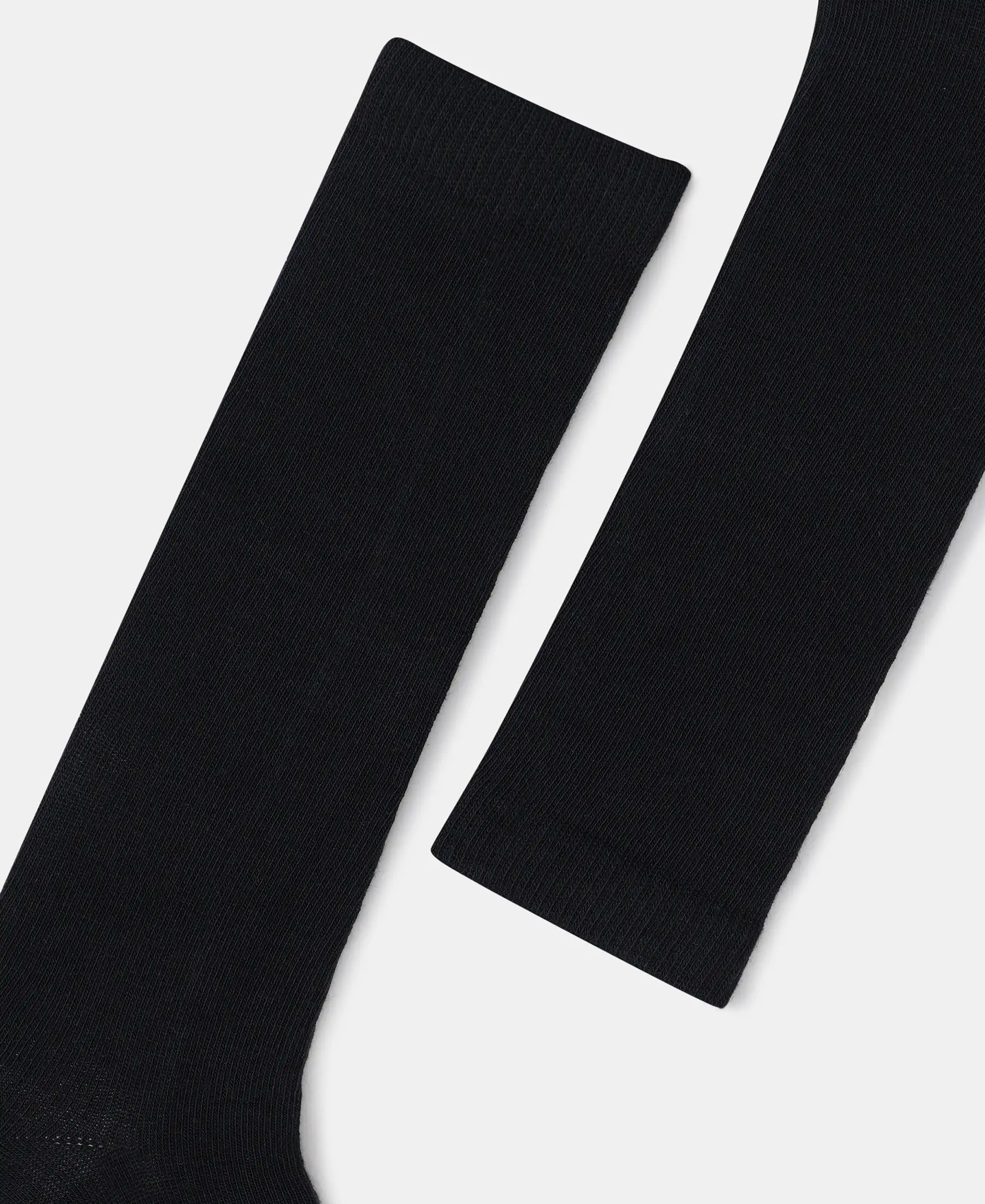 Kid's Compact Cotton Stretch Solid Knee Length Socks With StayFresh Treatment - Black - Image 2