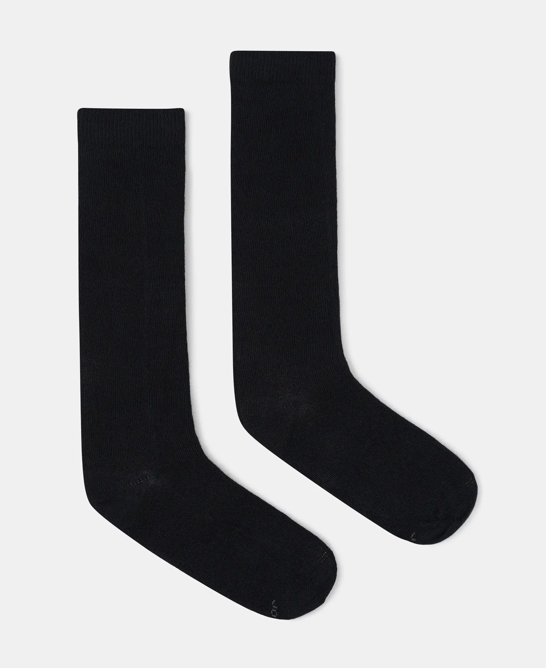 Kid's Compact Cotton Stretch Solid Knee Length Socks With StayFresh Treatment - Black (Pack of 2) - Image 2