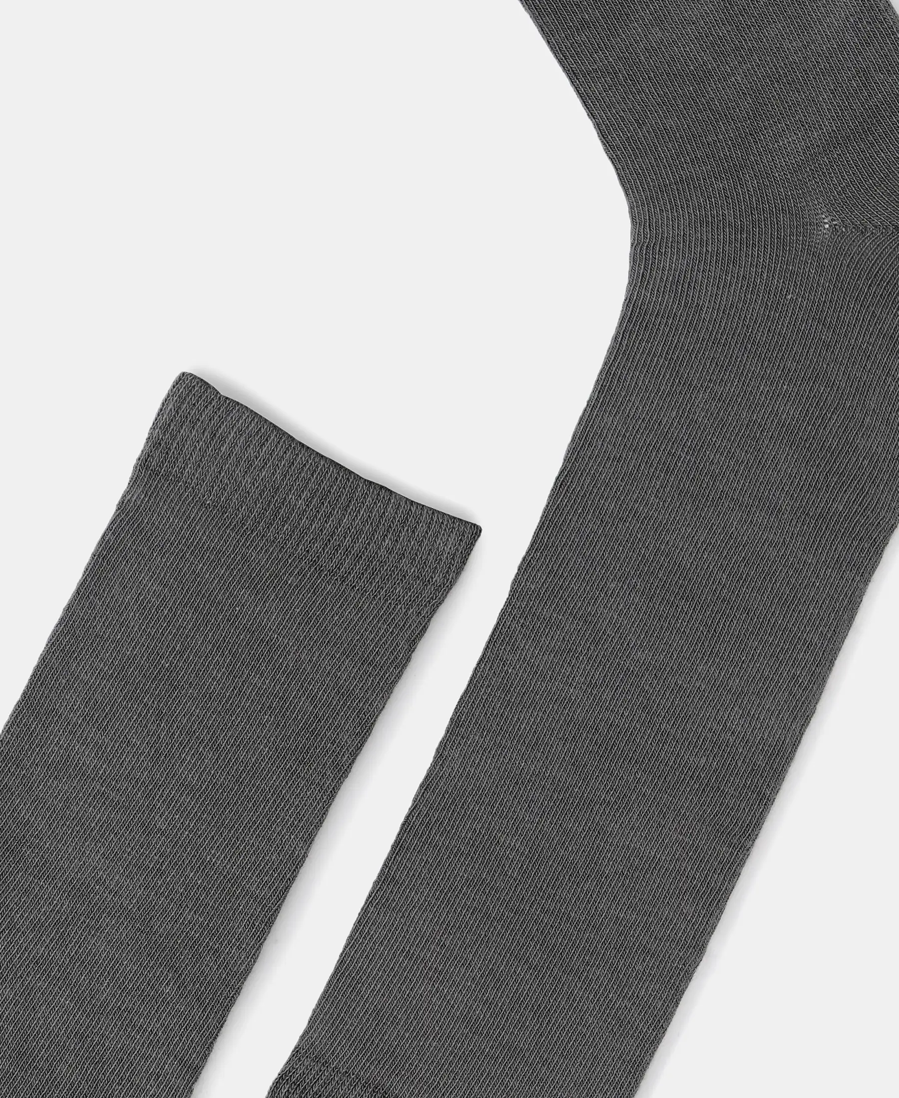 Kid's Compact Cotton Stretch Solid Knee Length Socks With StayFresh Treatment - Gun Metal (Pack of 2) - Image 3
